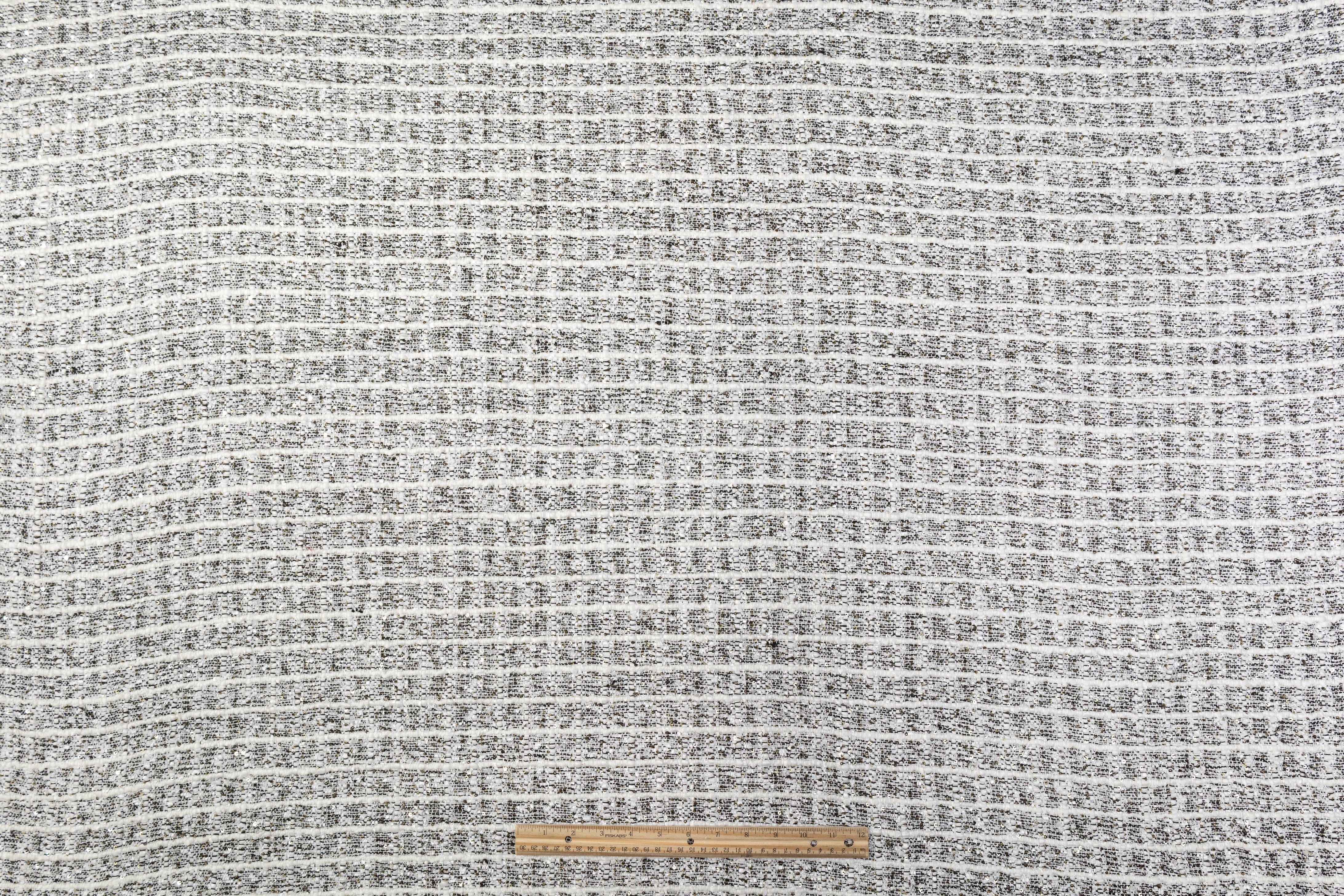 Sequined Chenille Tweed - Black / White