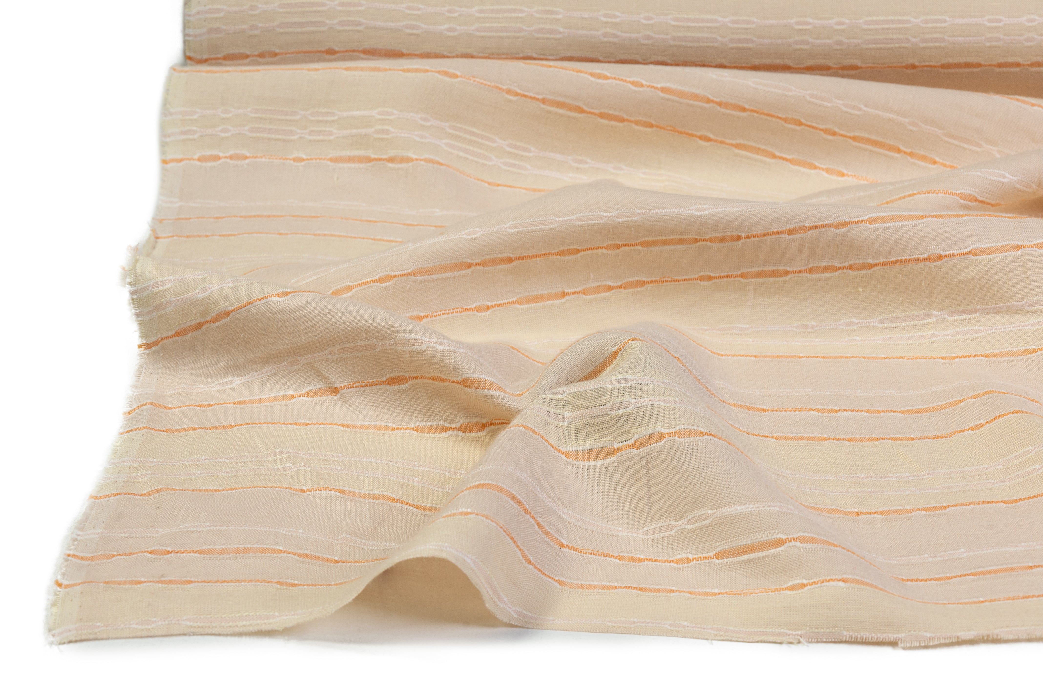 Novelty Striped Cotton Linen Blend - Beige