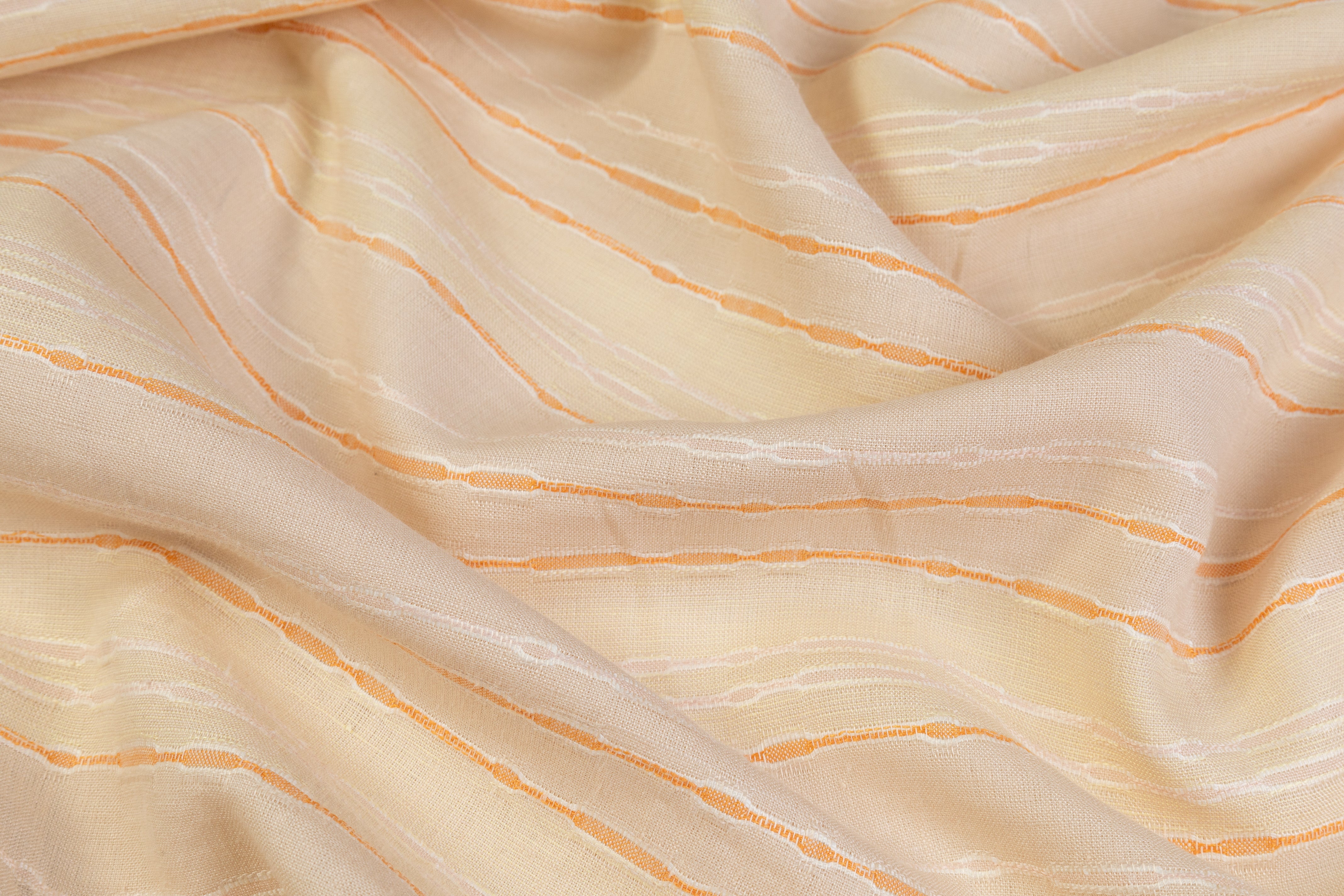 Novelty Striped Cotton Linen Blend - Beige