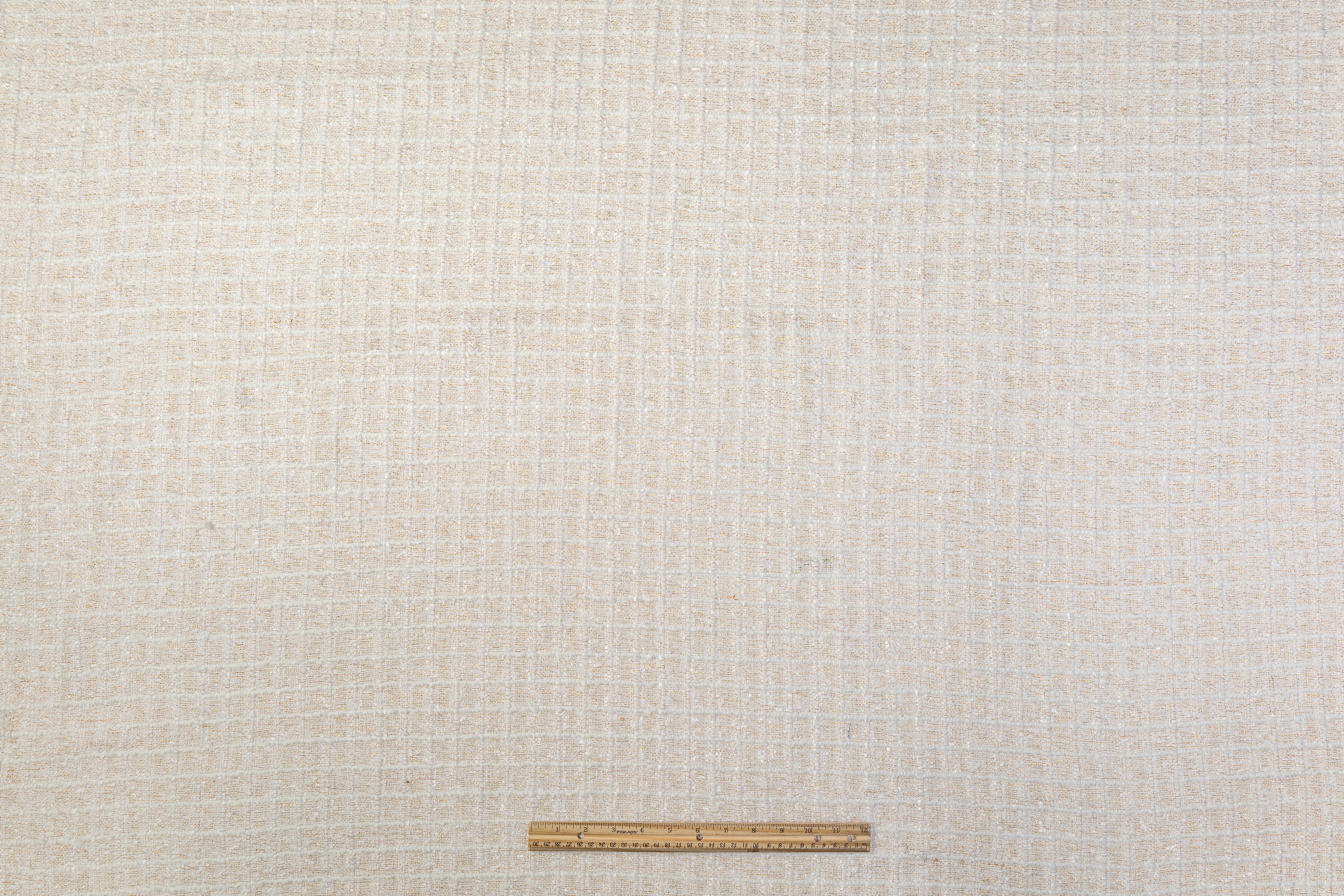 Metallic Chenille Tweed - White / Gold