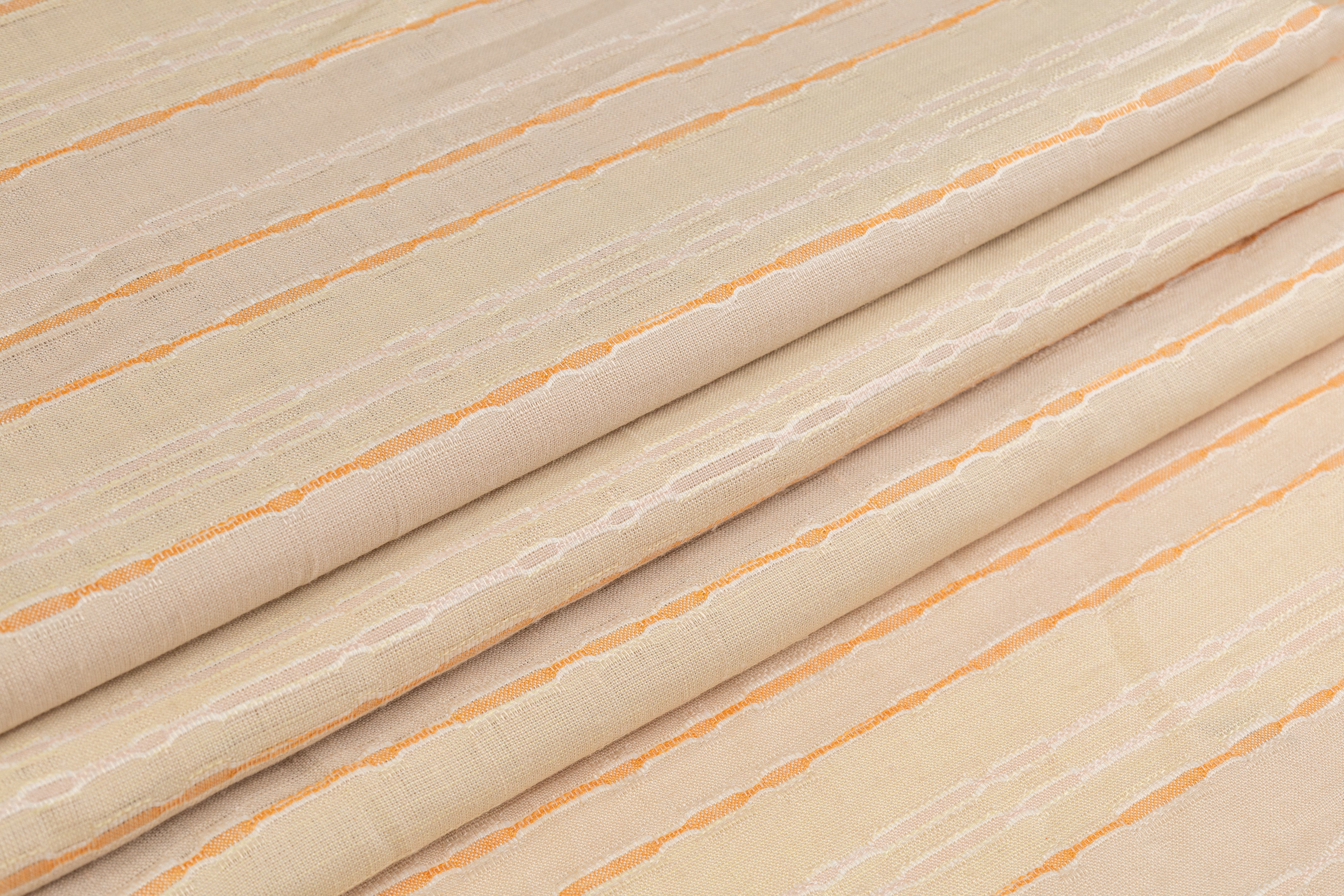 Novelty Striped Cotton Linen Blend - Beige