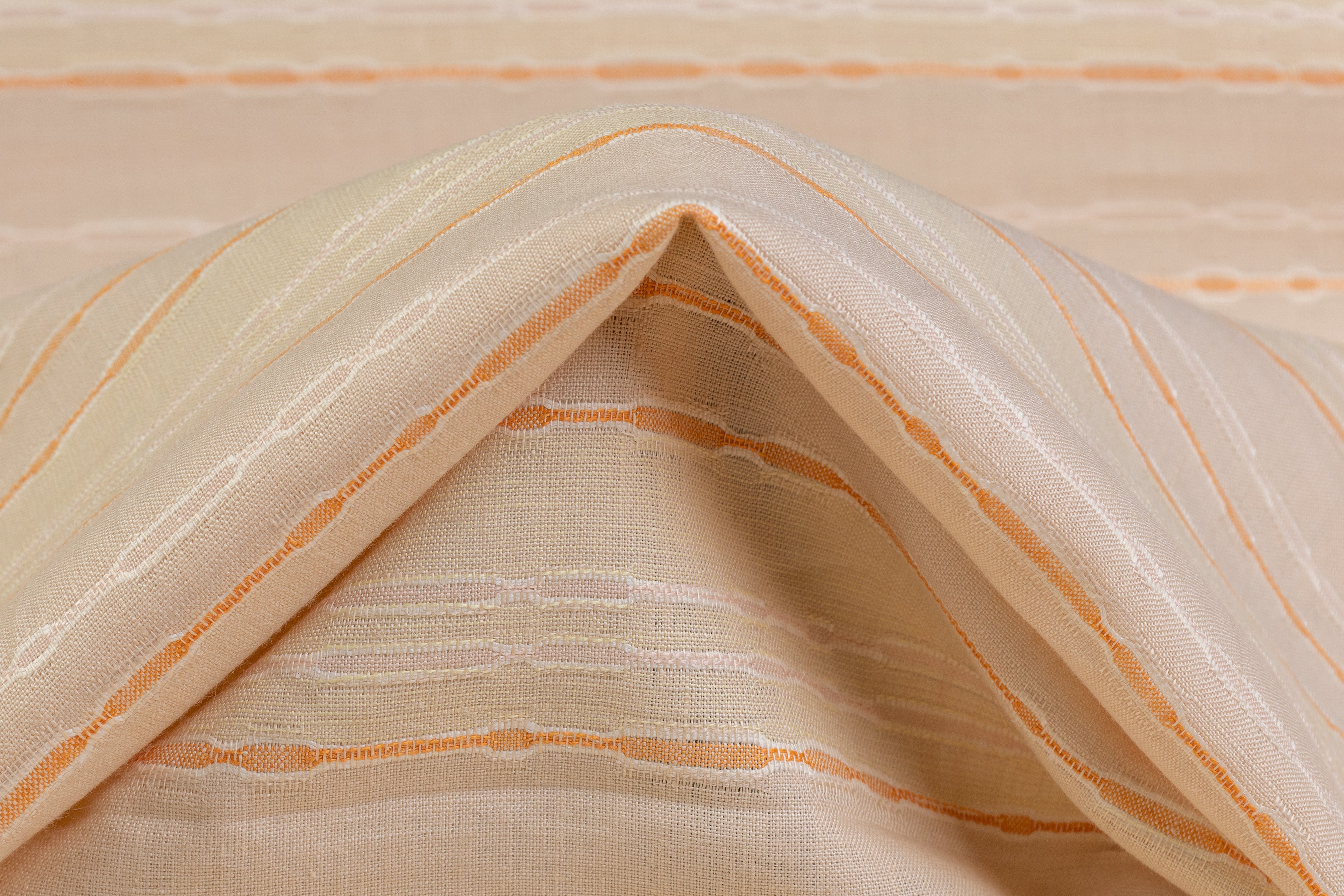 Novelty Striped Cotton Linen Blend - Beige