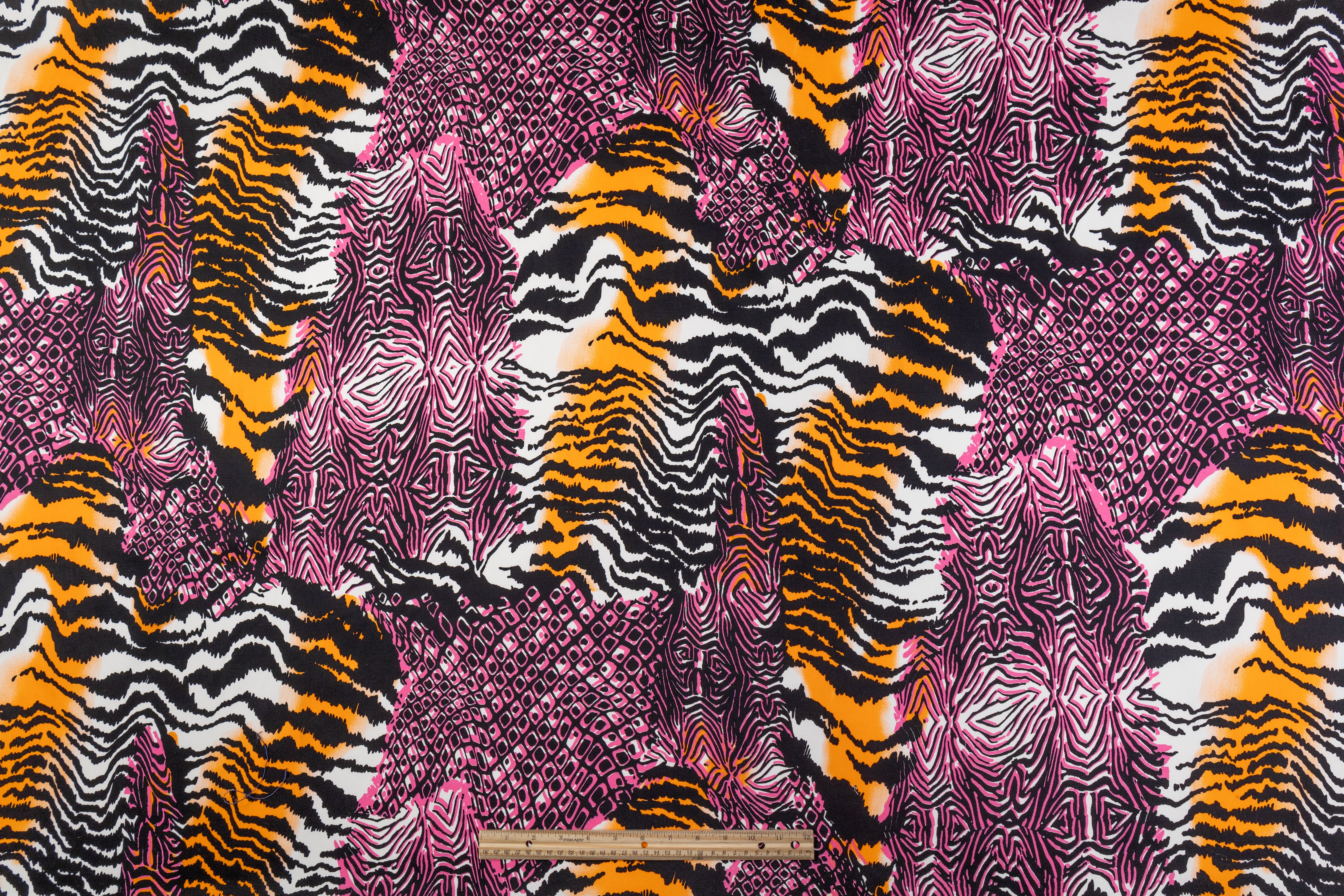 Abstract Italian Cotton - Pink / Orange
