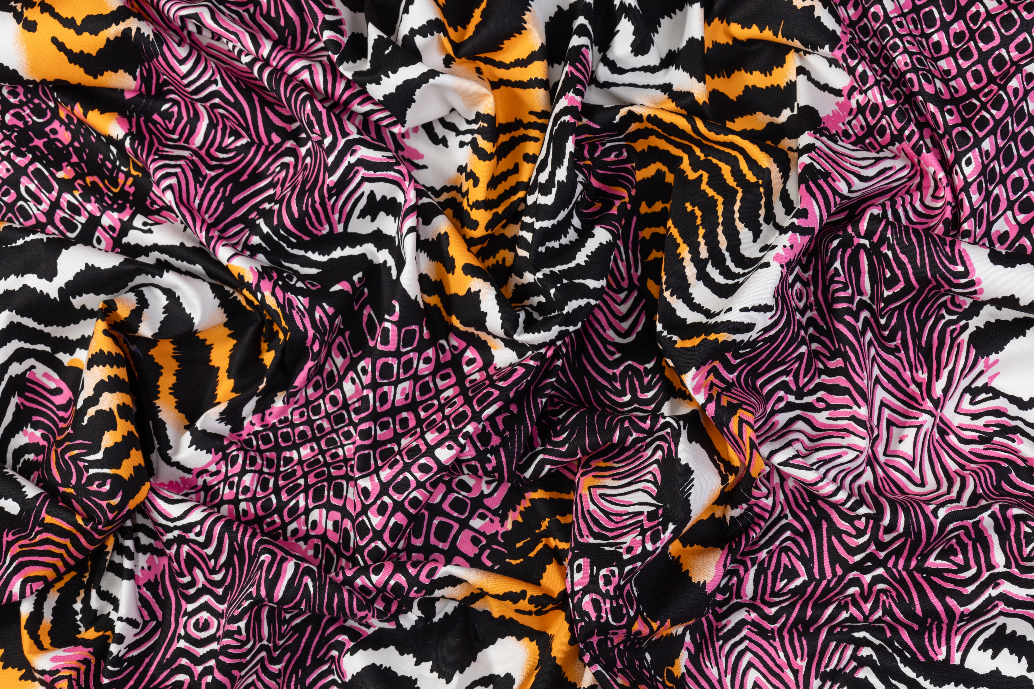 Abstract Italian Cotton - Pink / Orange