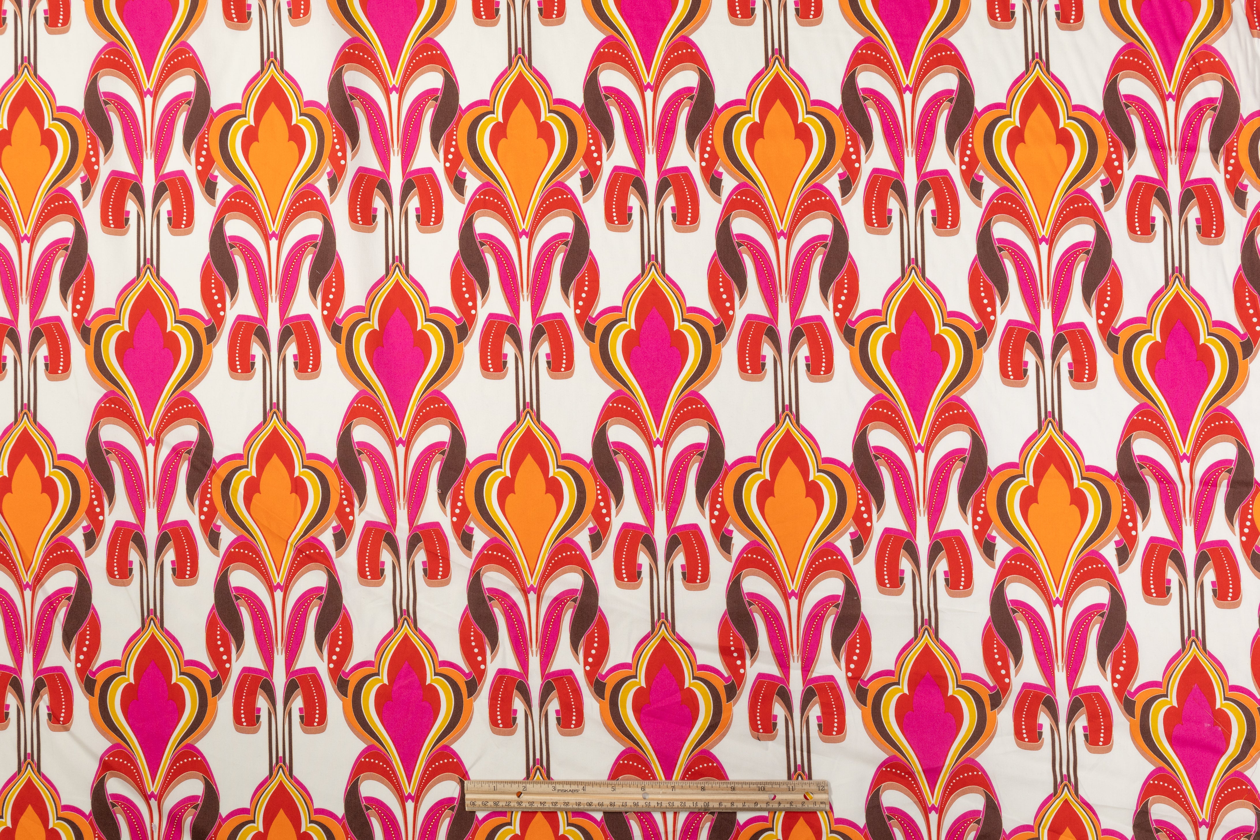 Printed Italian Cotton - Red / Orange / Brown