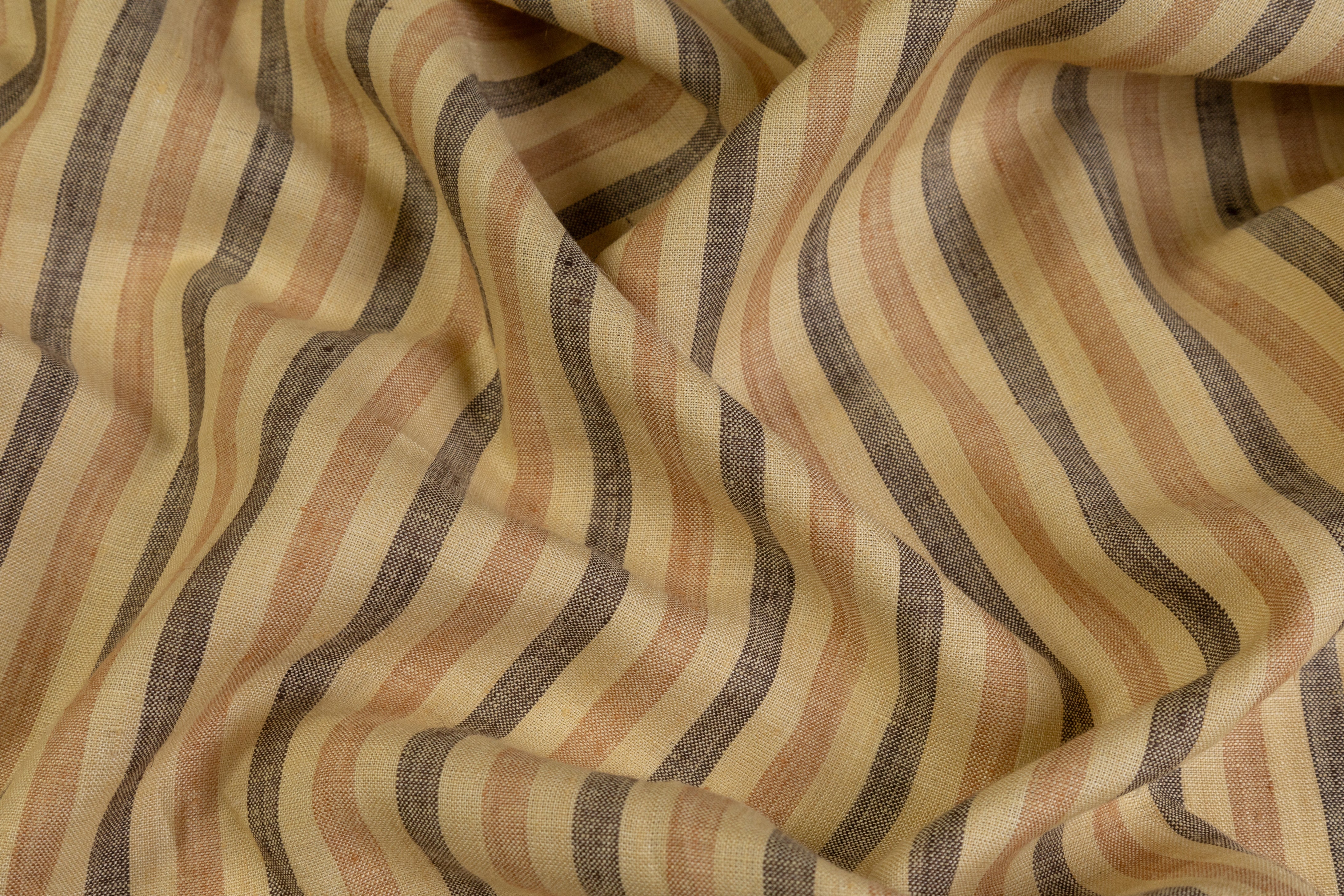 Striped Linen - Beige / Brown