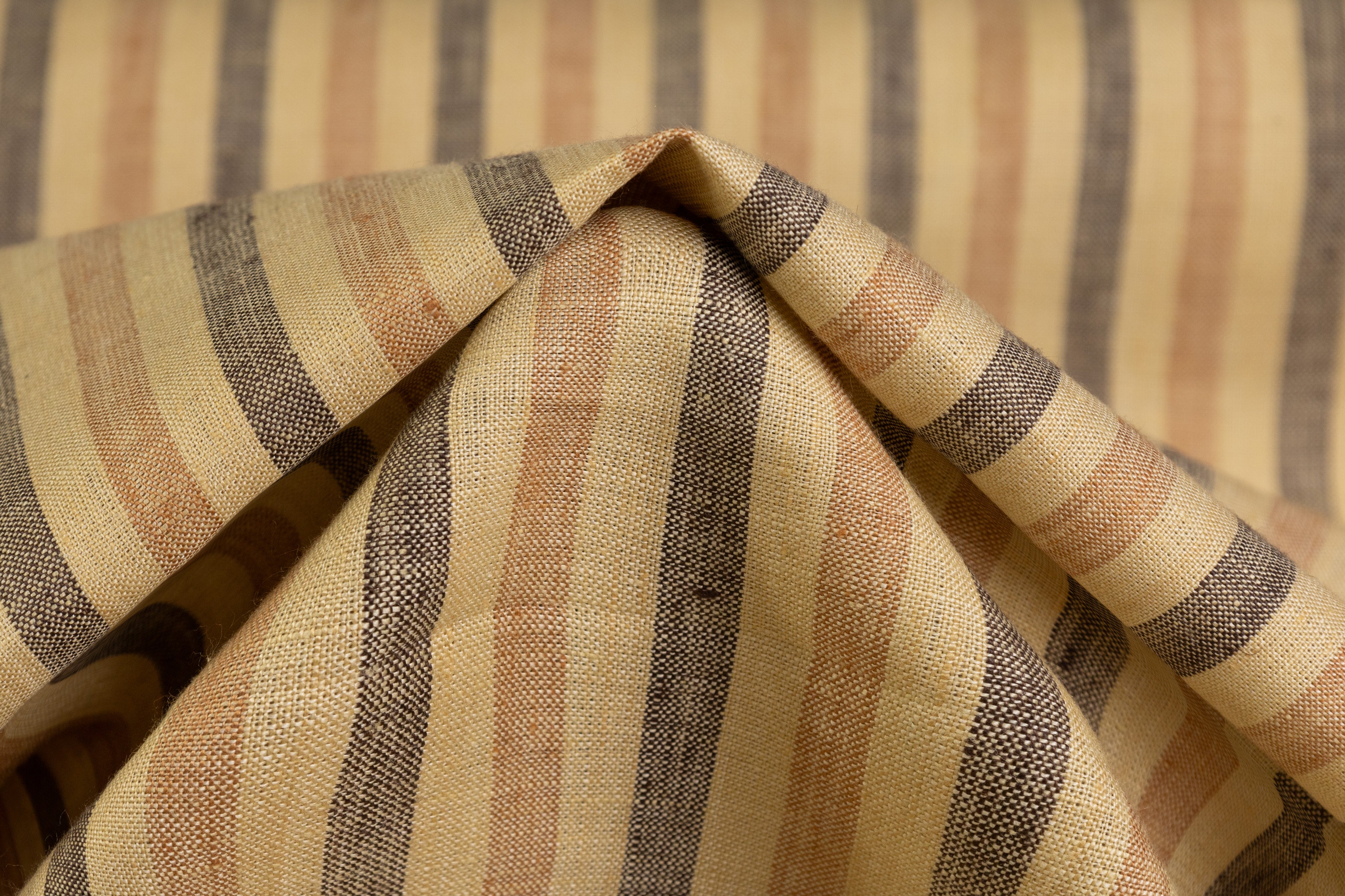 Striped Linen - Beige / Brown