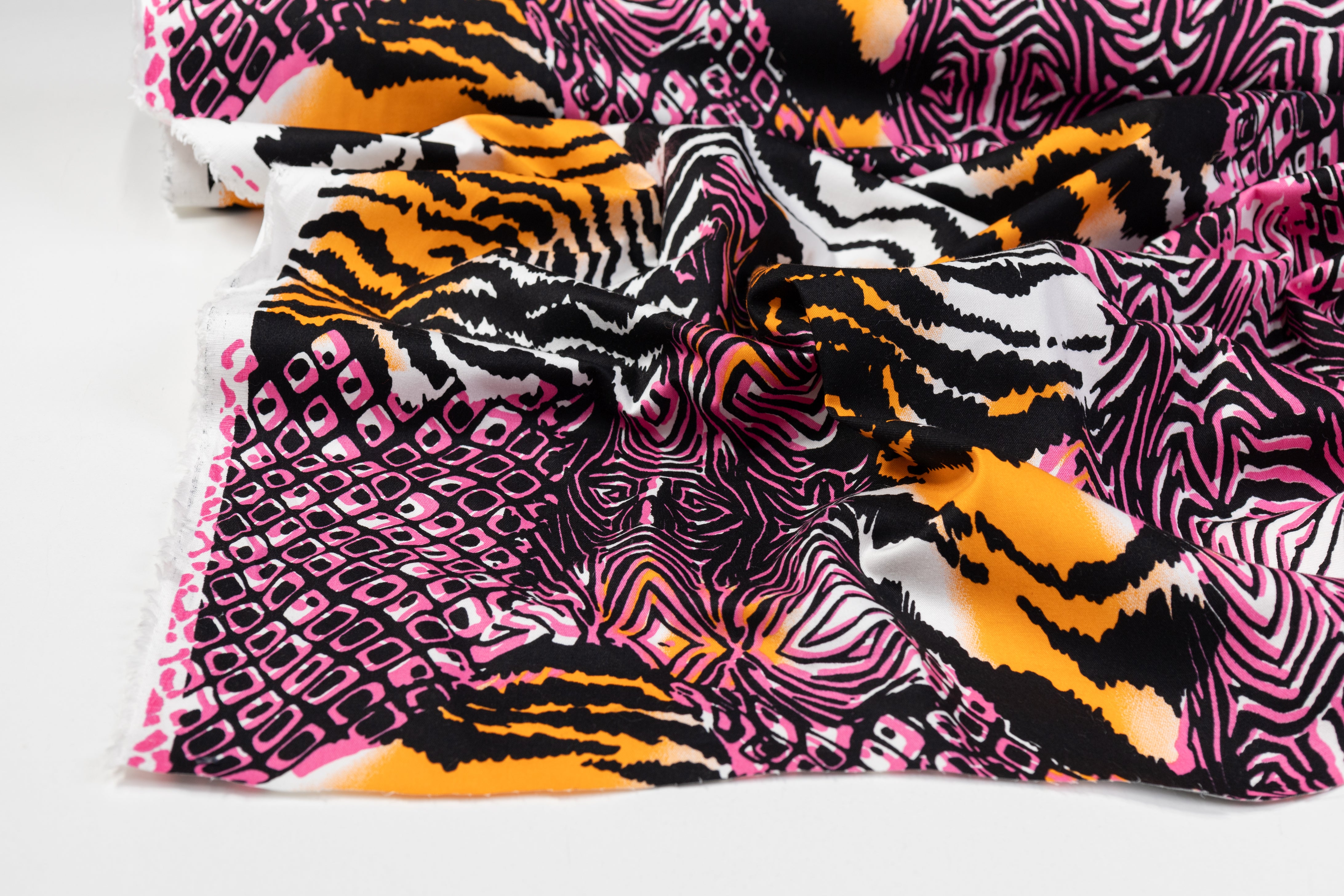 Abstract Italian Cotton - Pink / Orange