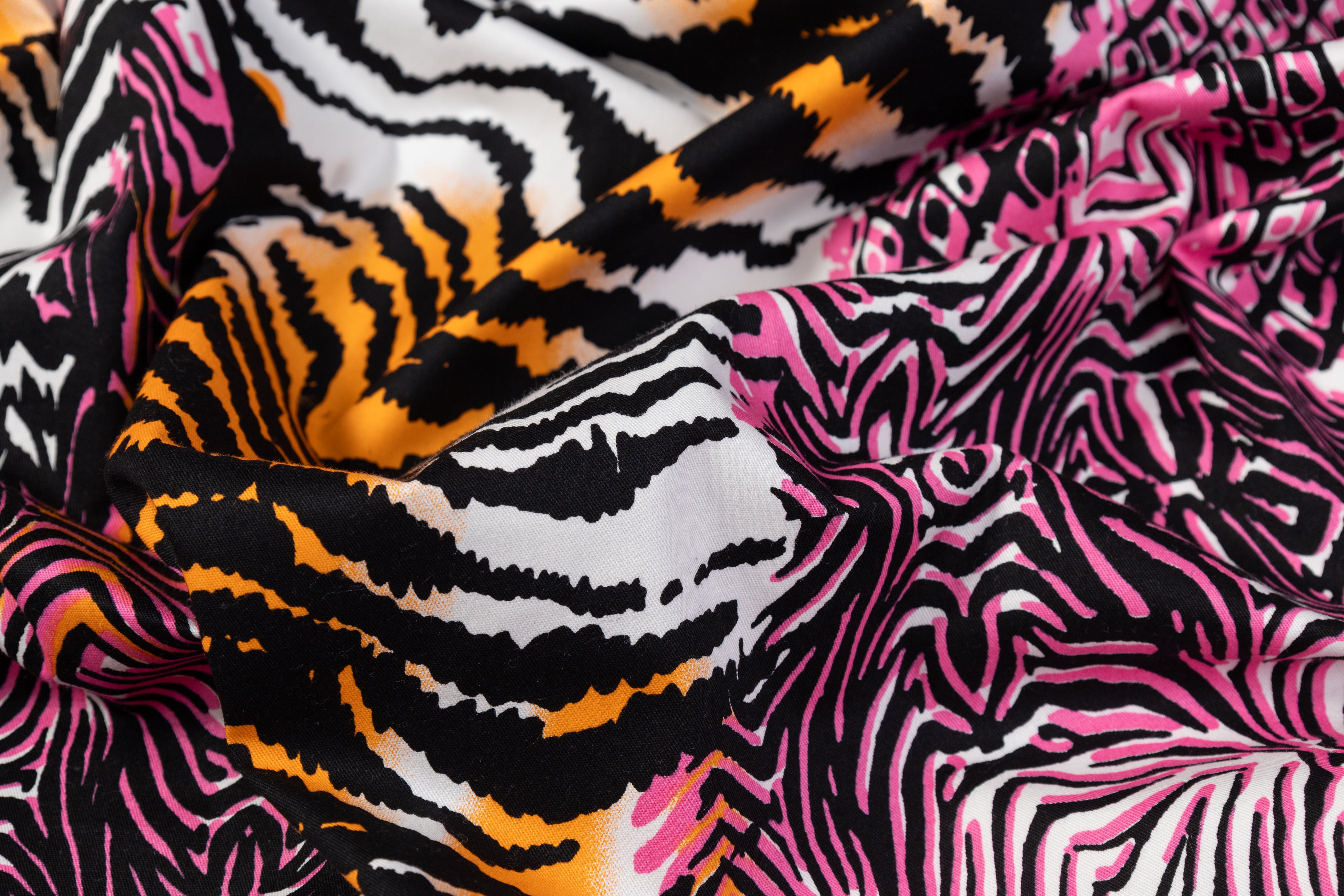 Abstract Italian Cotton - Pink / Orange