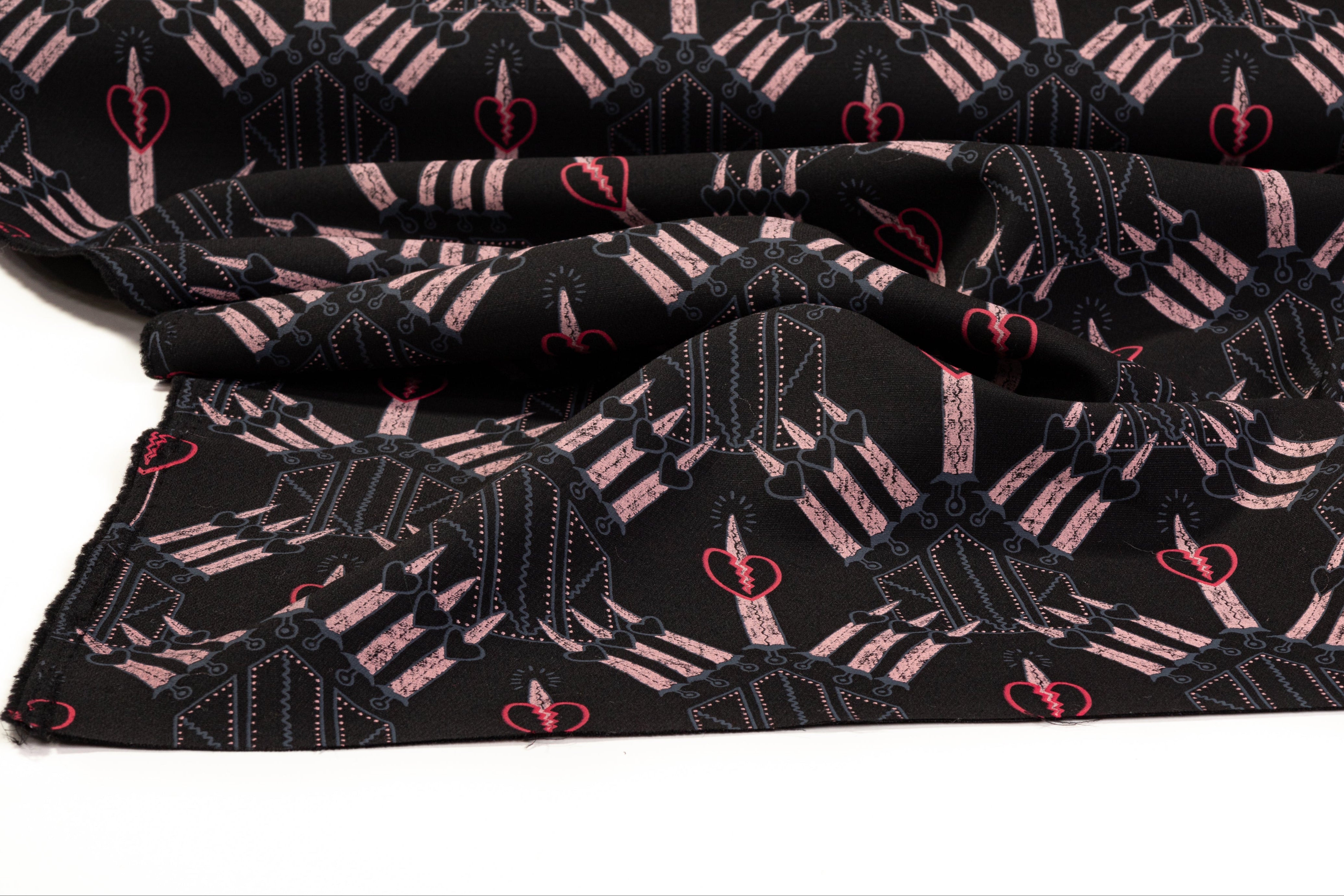 Valentino - Silk and Wool Crepe - Black / Pink