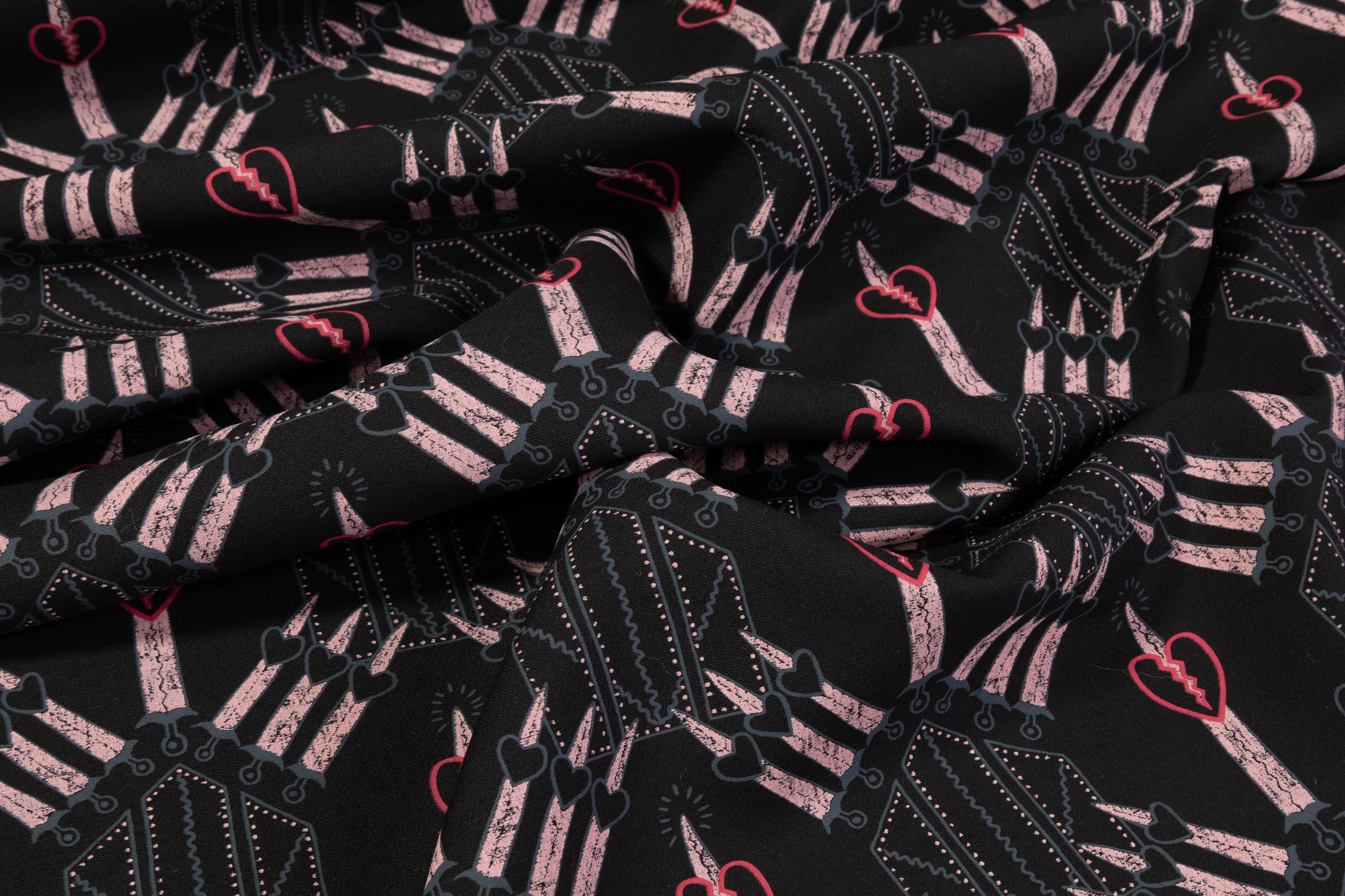 Valentino - Silk and Wool Crepe - Black / Pink