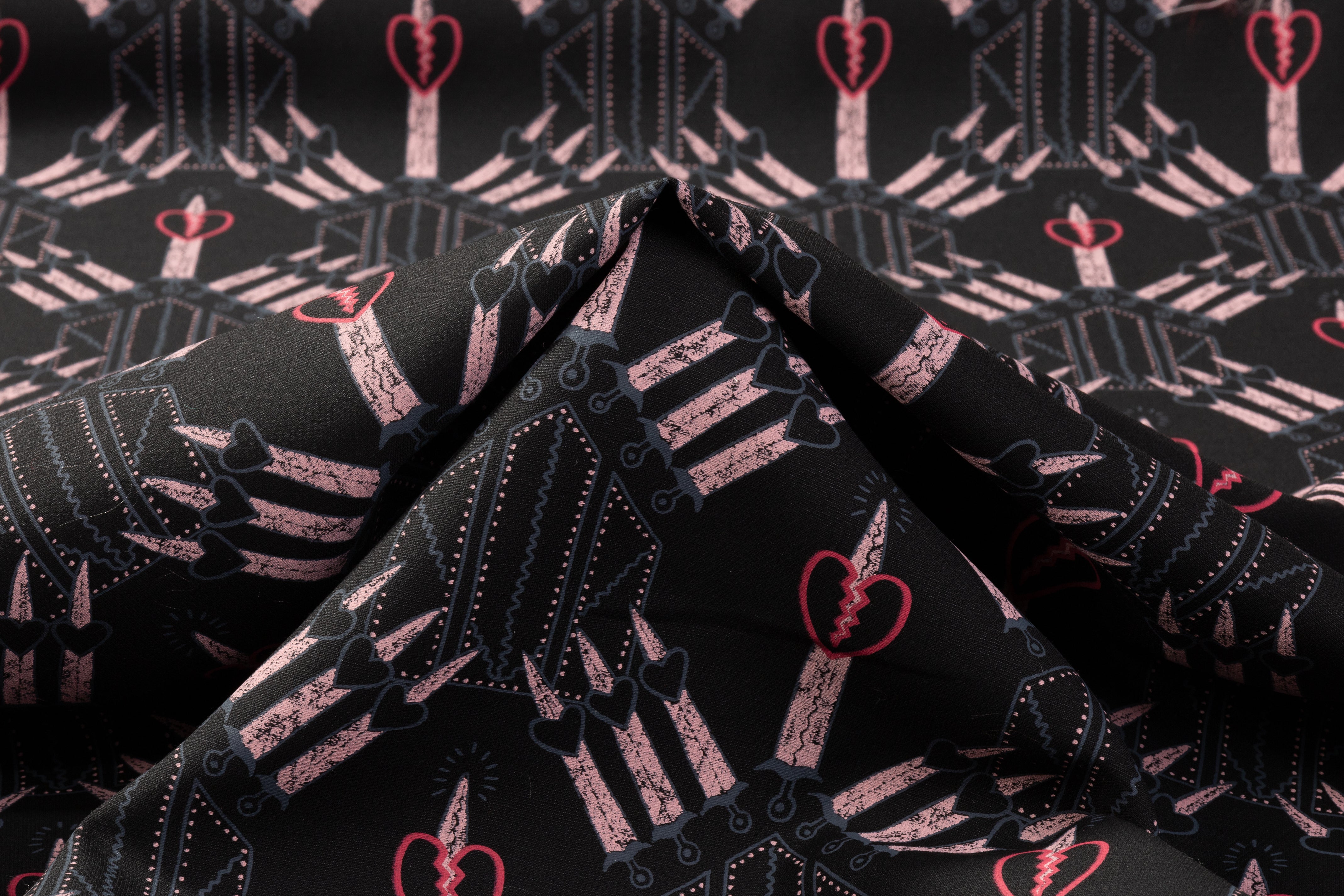 Valentino - Silk and Wool Crepe - Black / Pink