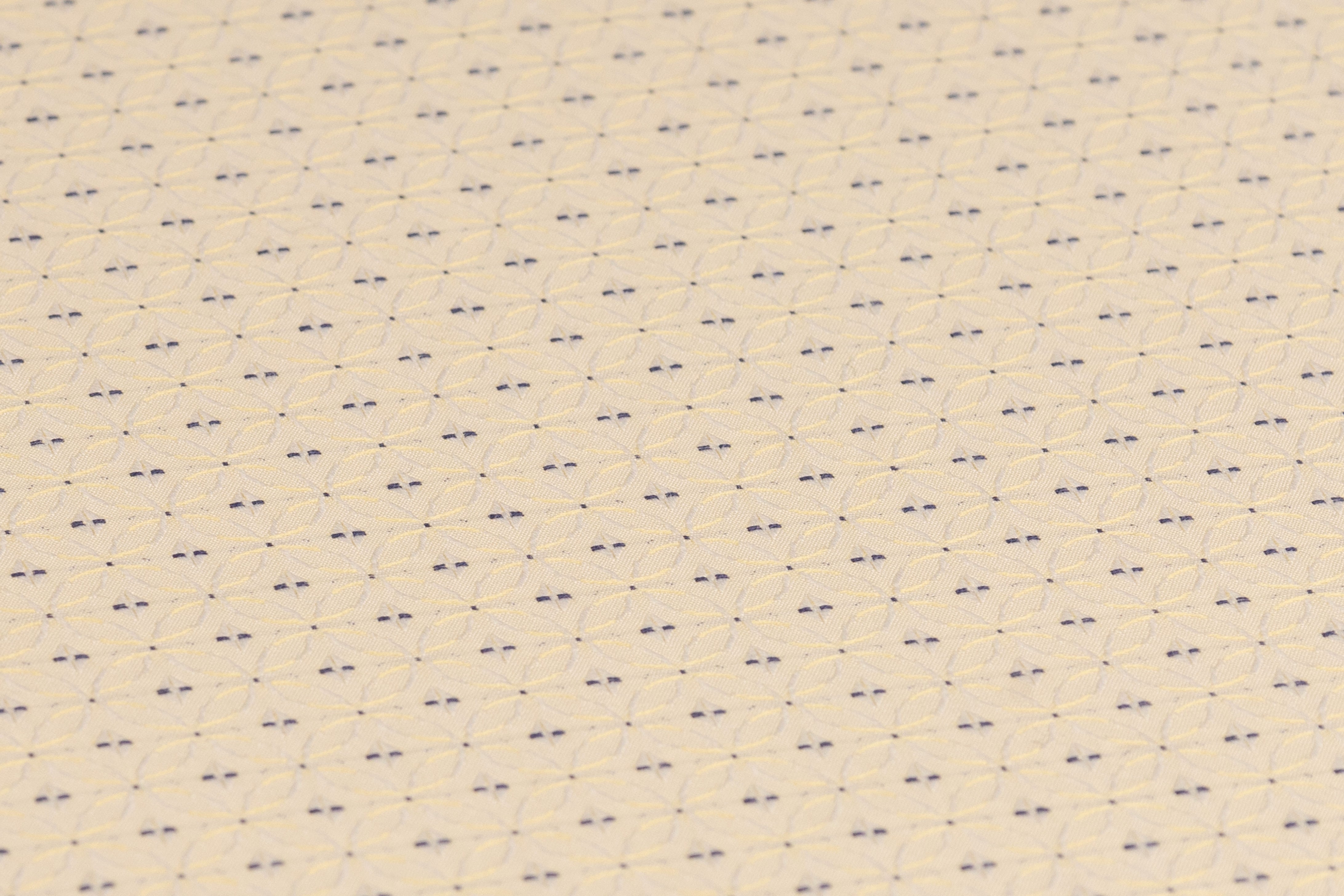 Italian Cotton Jacquard Shirting - Pale Yellow / Navy