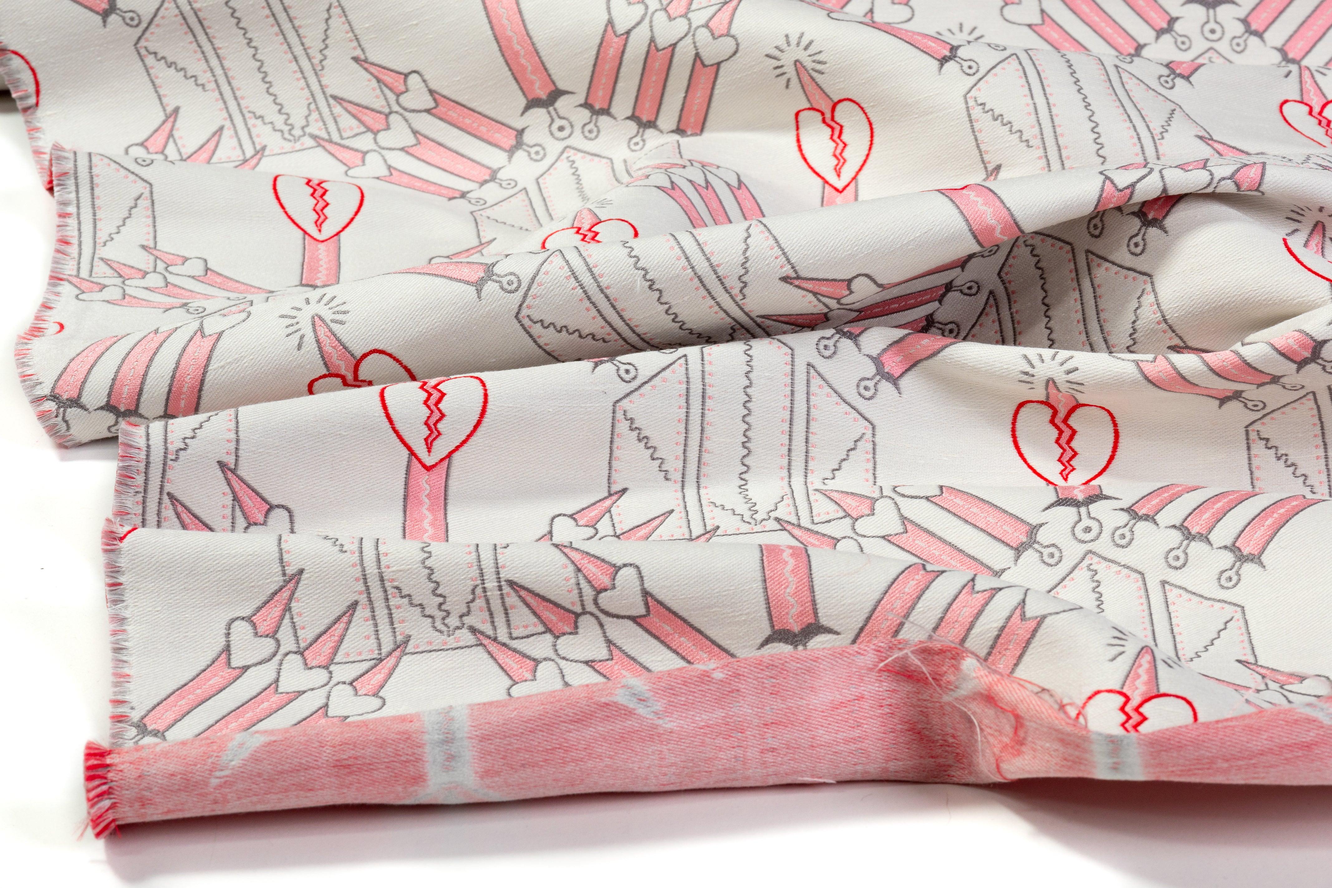 Valentino - Silk Blend Brocade - White / Pink / Red