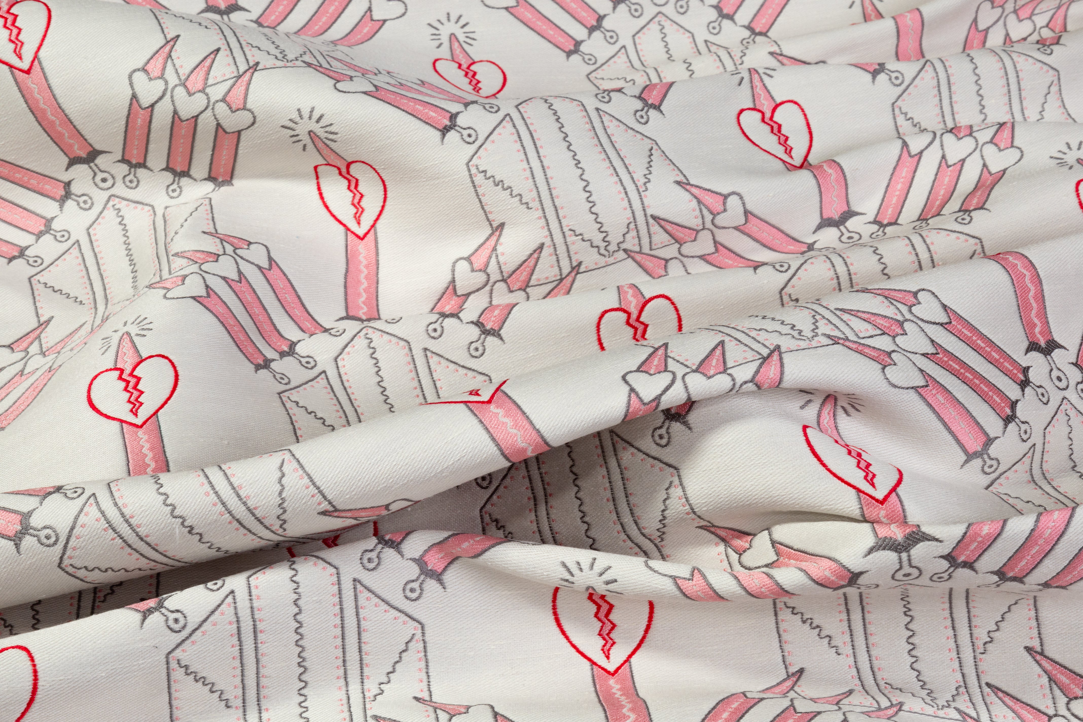 Valentino - Silk Blend Brocade - White / Pink / Red