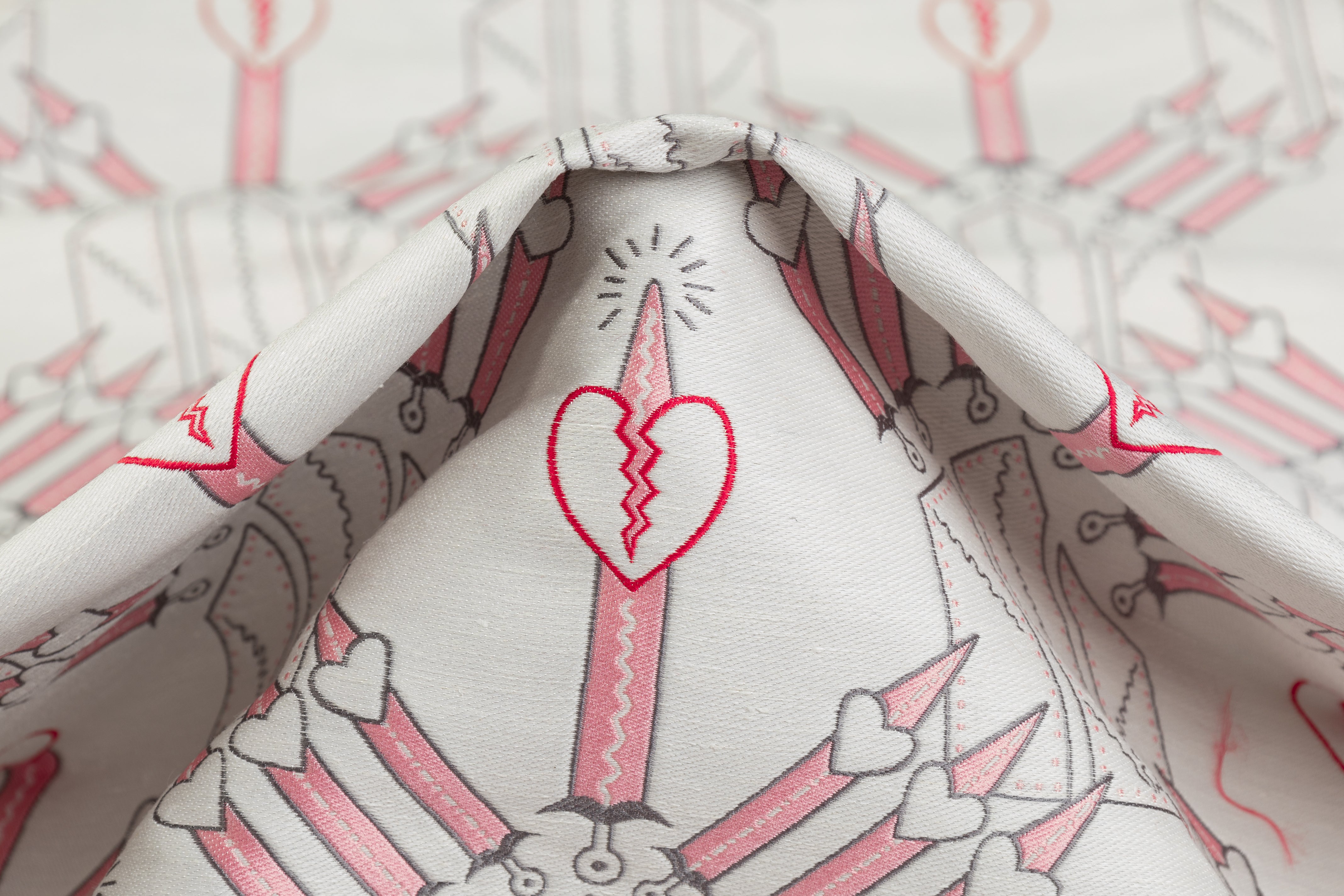 Valentino - Silk Blend Brocade - White / Pink / Red