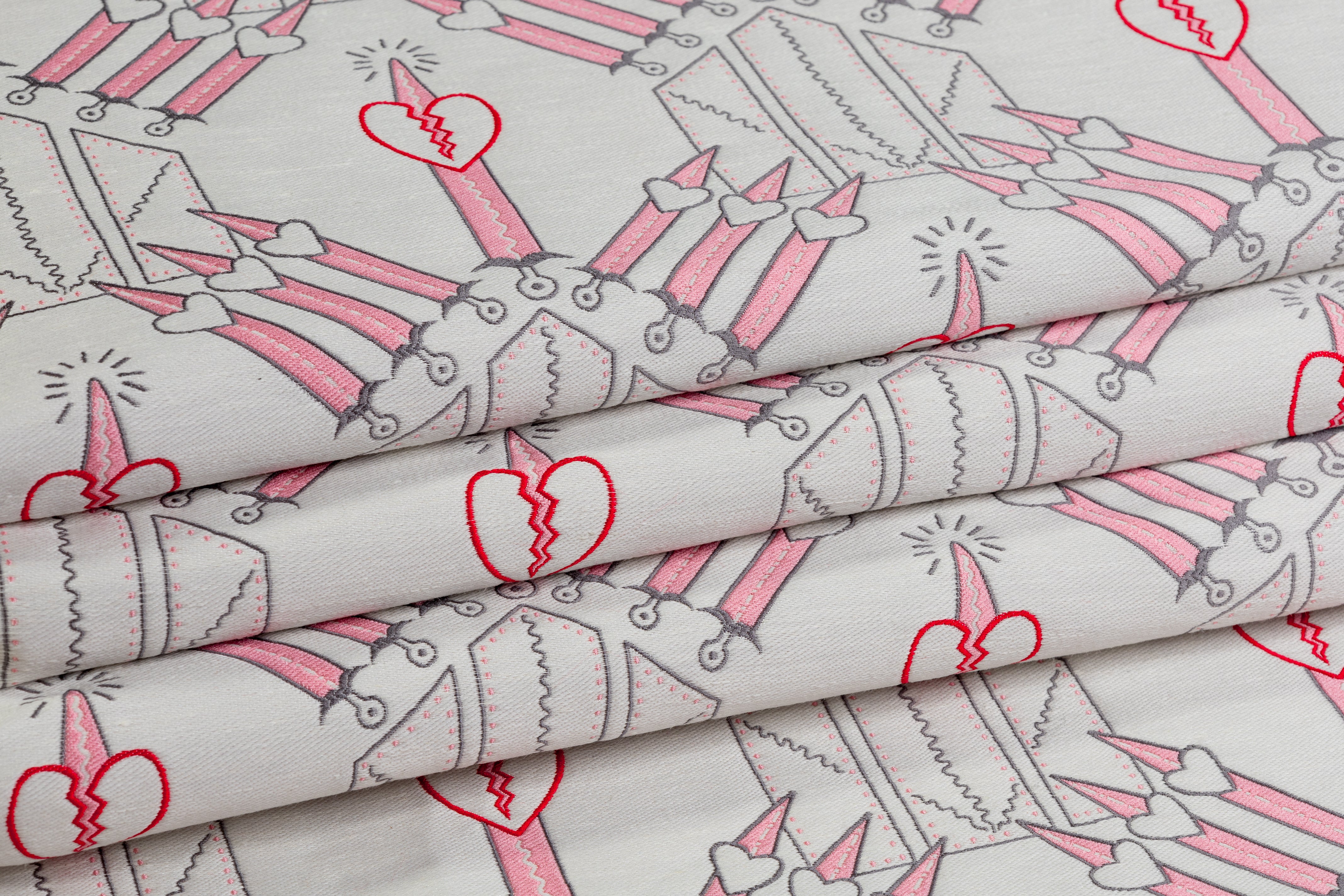 Valentino - Silk Blend Brocade - White / Pink / Red