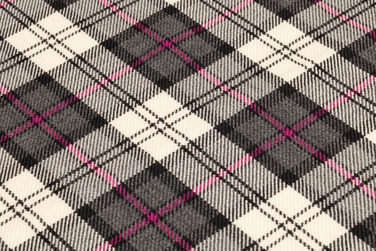 Tartan Italian Wool Suiting - Pink / Gray / Ivory