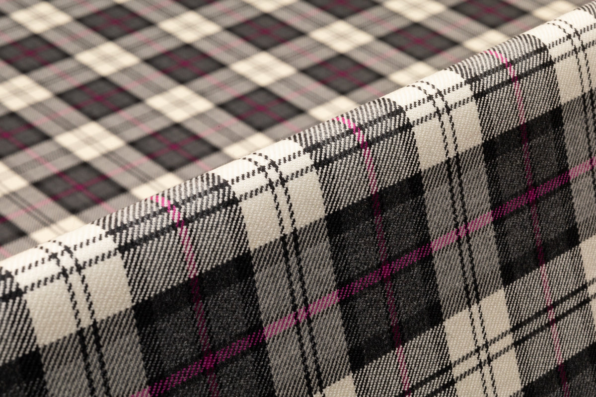 Tartan Italian Wool Suiting - Pink / Gray / Ivory