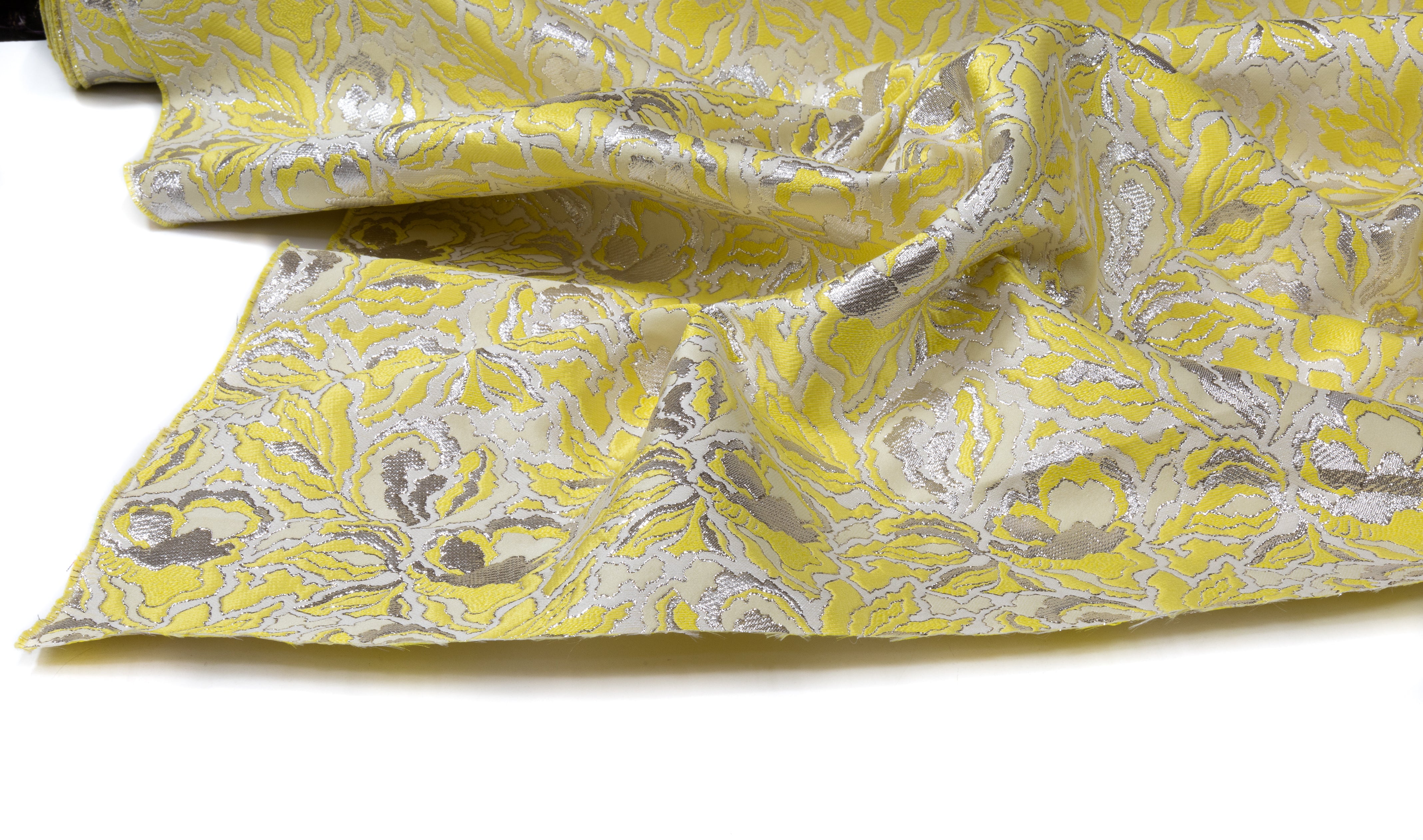 Valentino - Italian Iris Brocade - Yellow / Silver