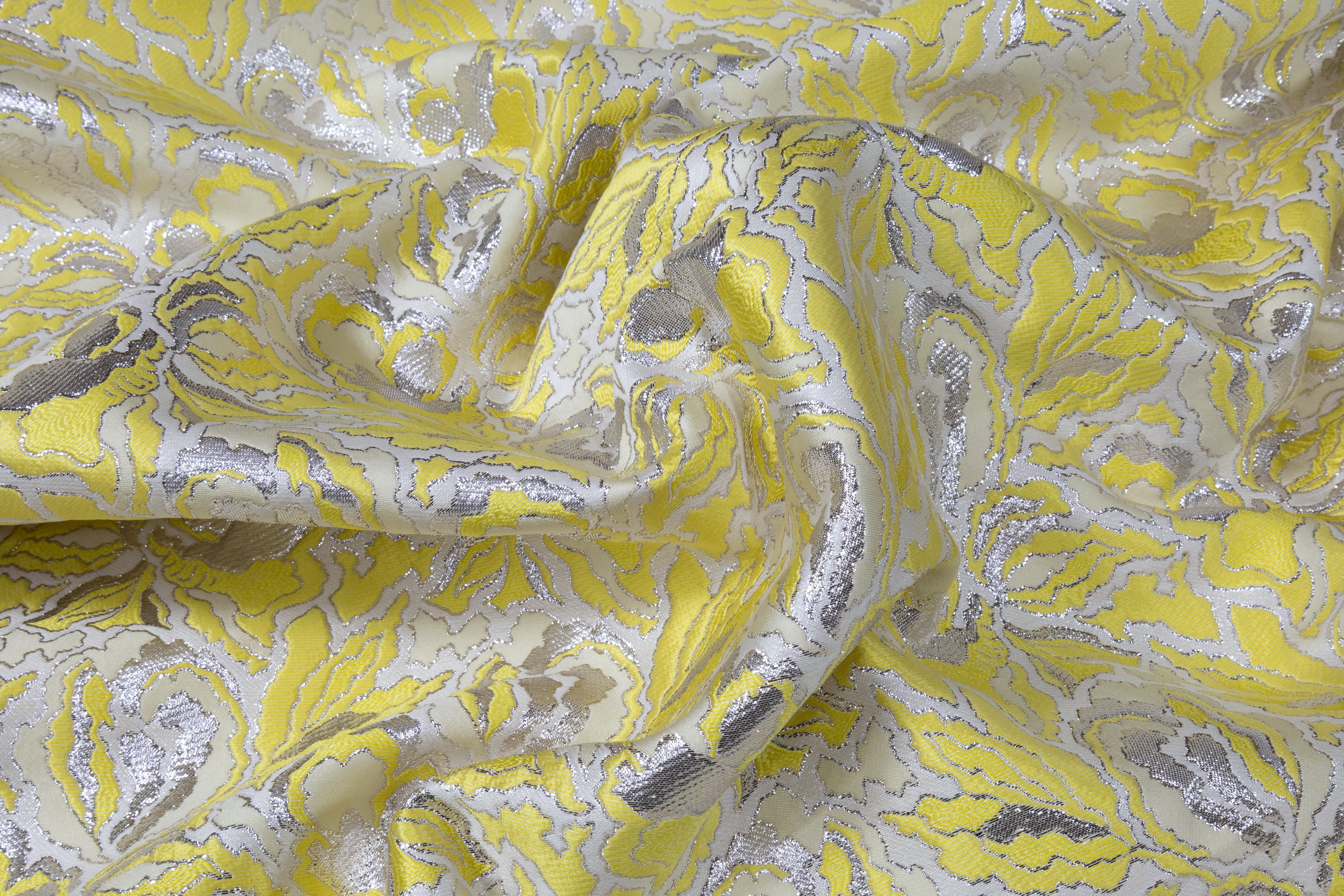 Valentino - Italian Iris Brocade - Yellow / Silver