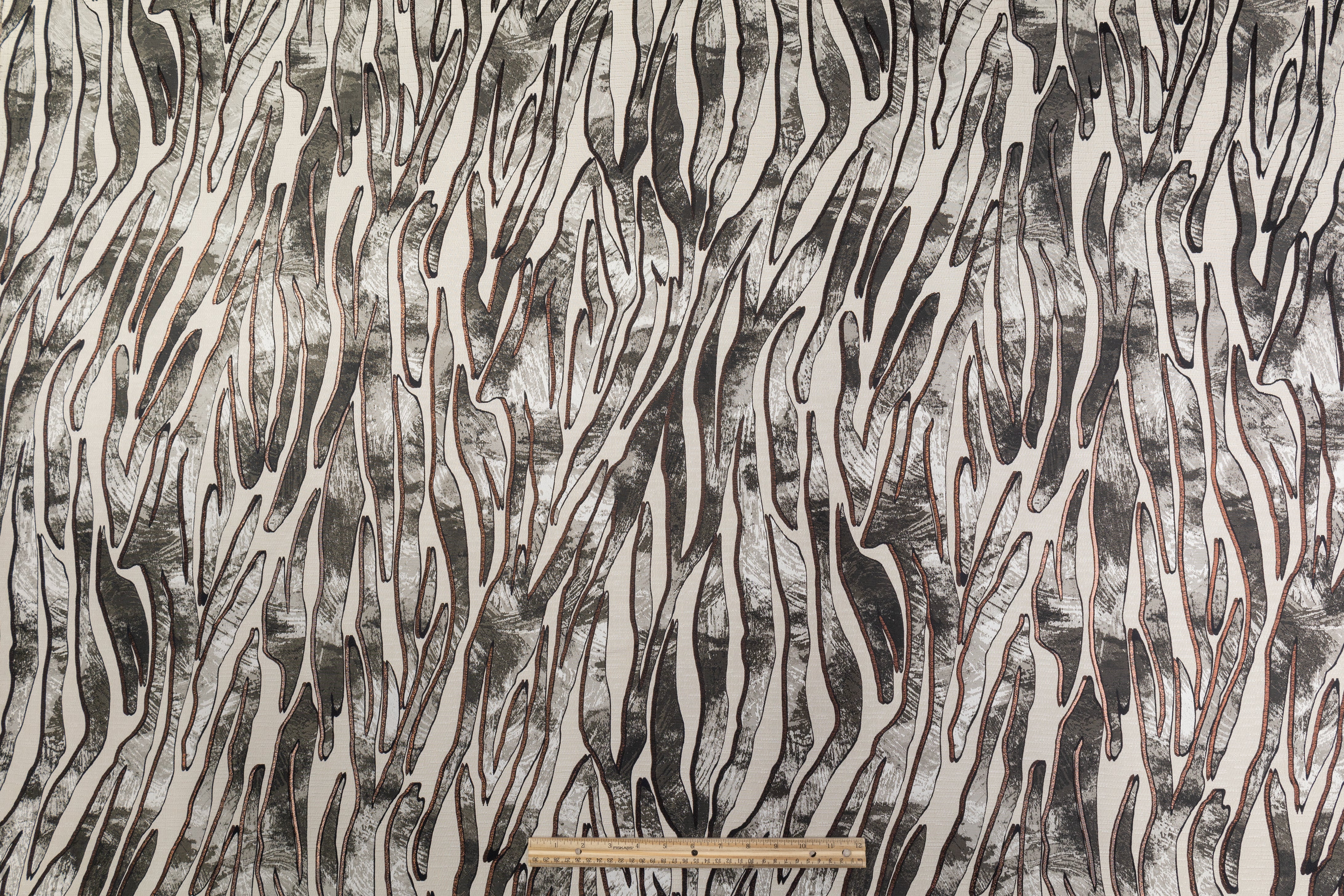 Abstract Metallic Italian Brocade - Taupe