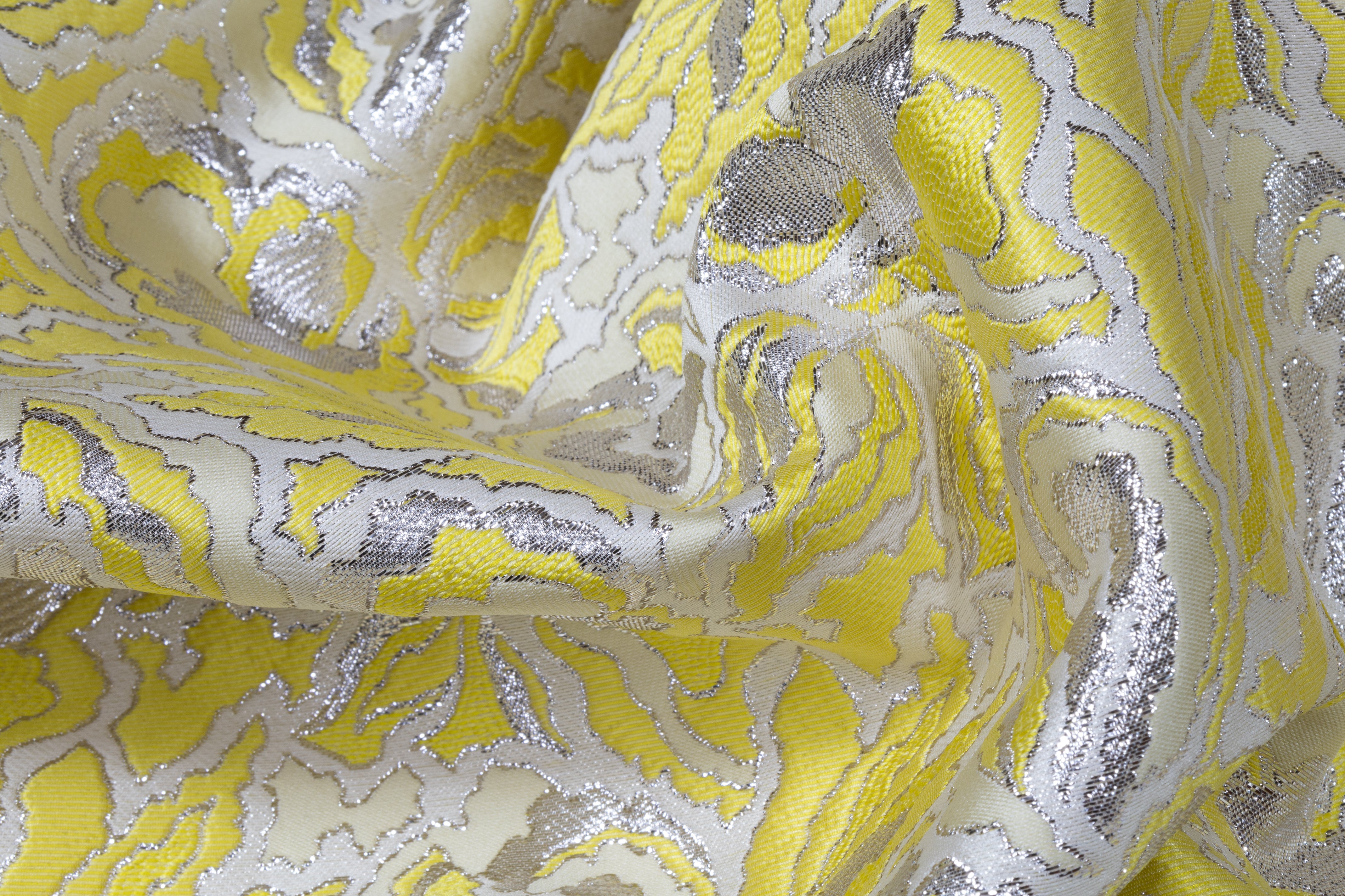 Valentino - Italian Iris Brocade - Yellow / Silver