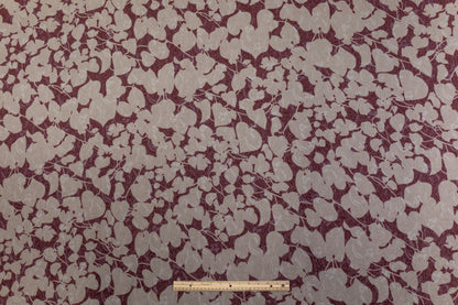 Abstract Italian Cotton Blend Brocade - Burgundy / Taupe