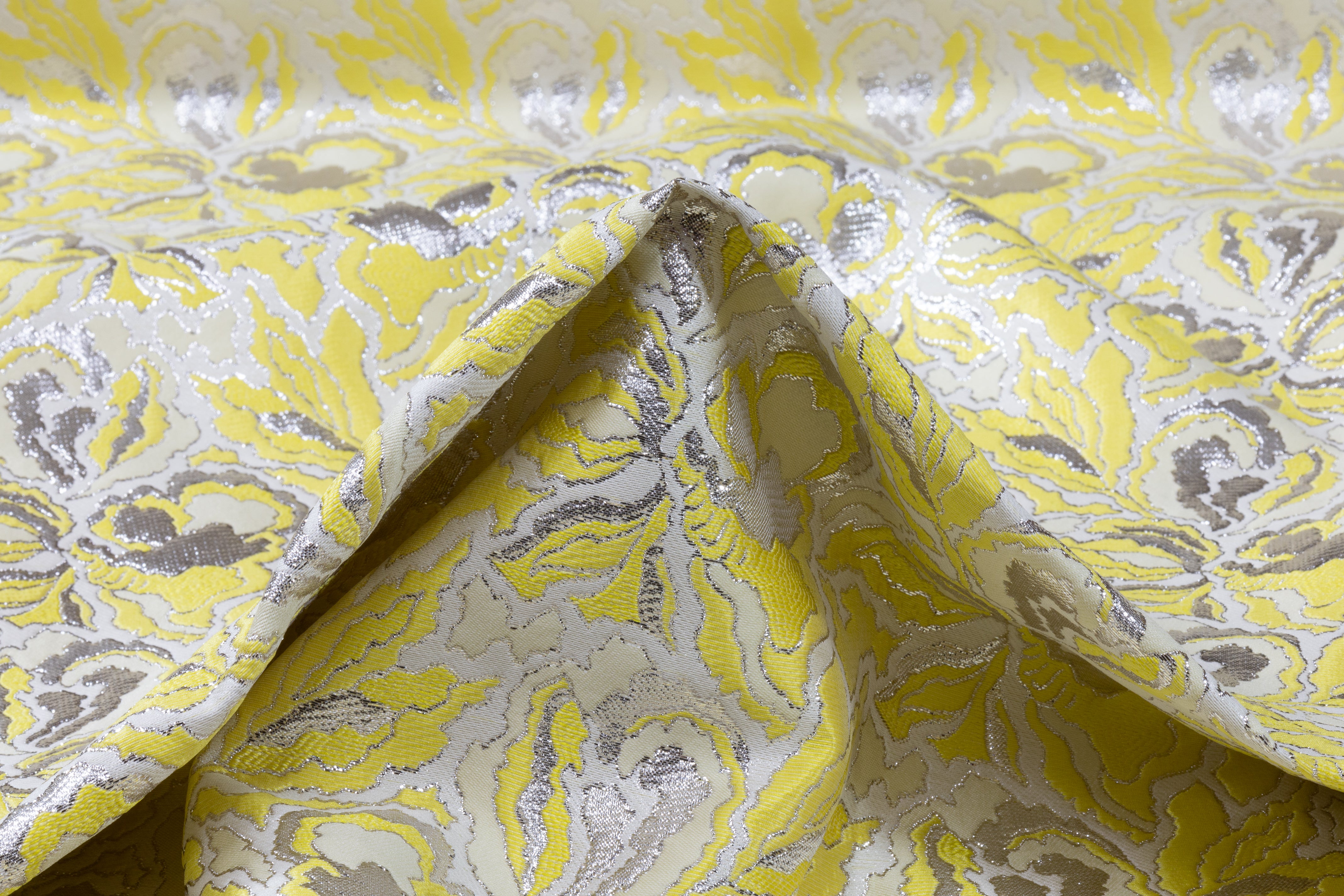 Valentino - Italian Iris Brocade - Yellow / Silver
