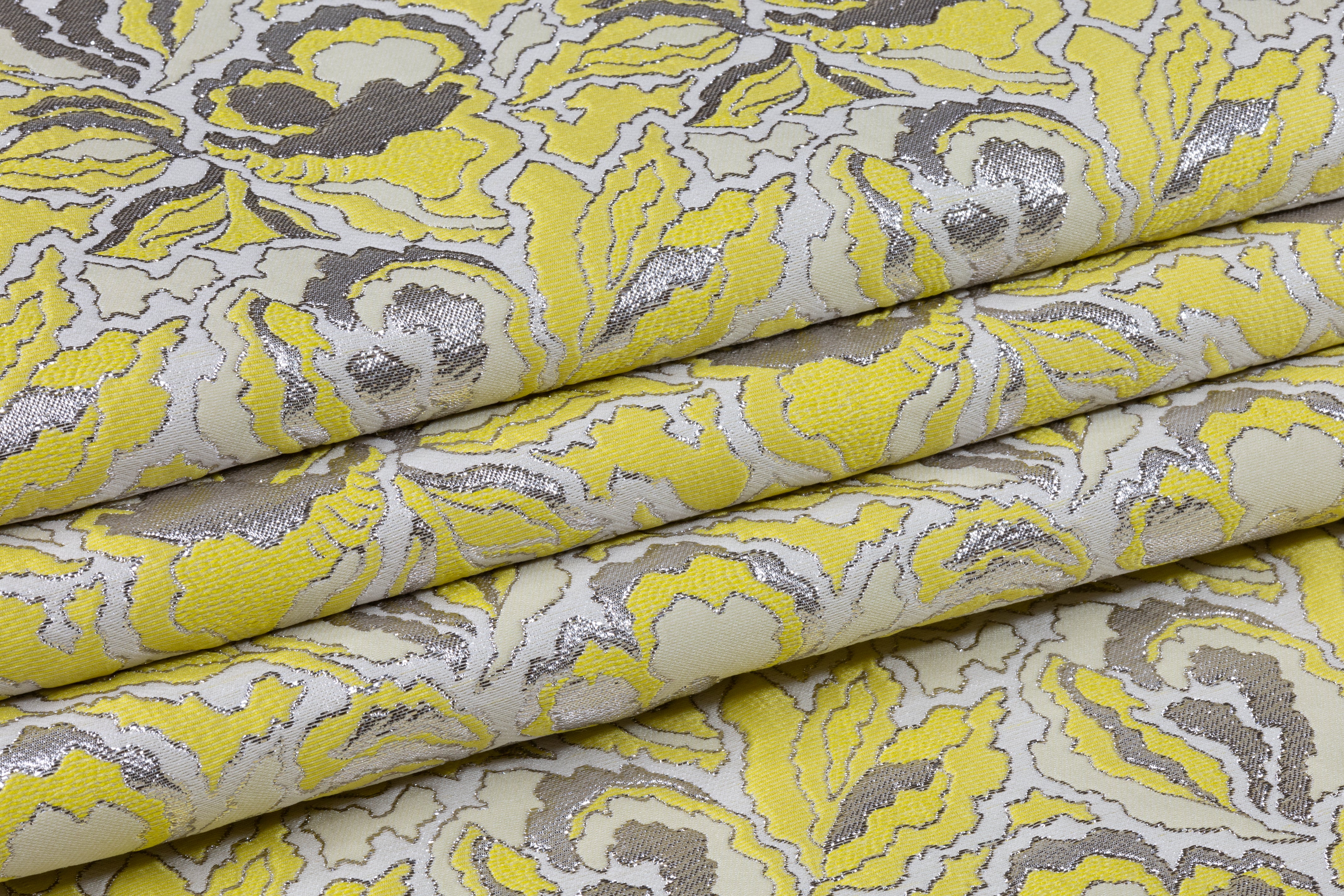 Valentino - Italian Iris Brocade - Yellow / Silver