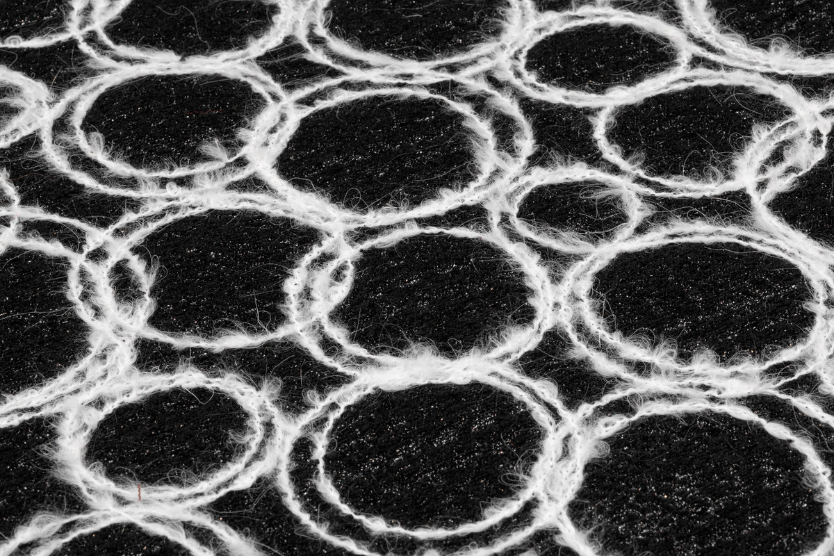 Geometric Metallic Wool Blend Tweed Boucle - Black / White