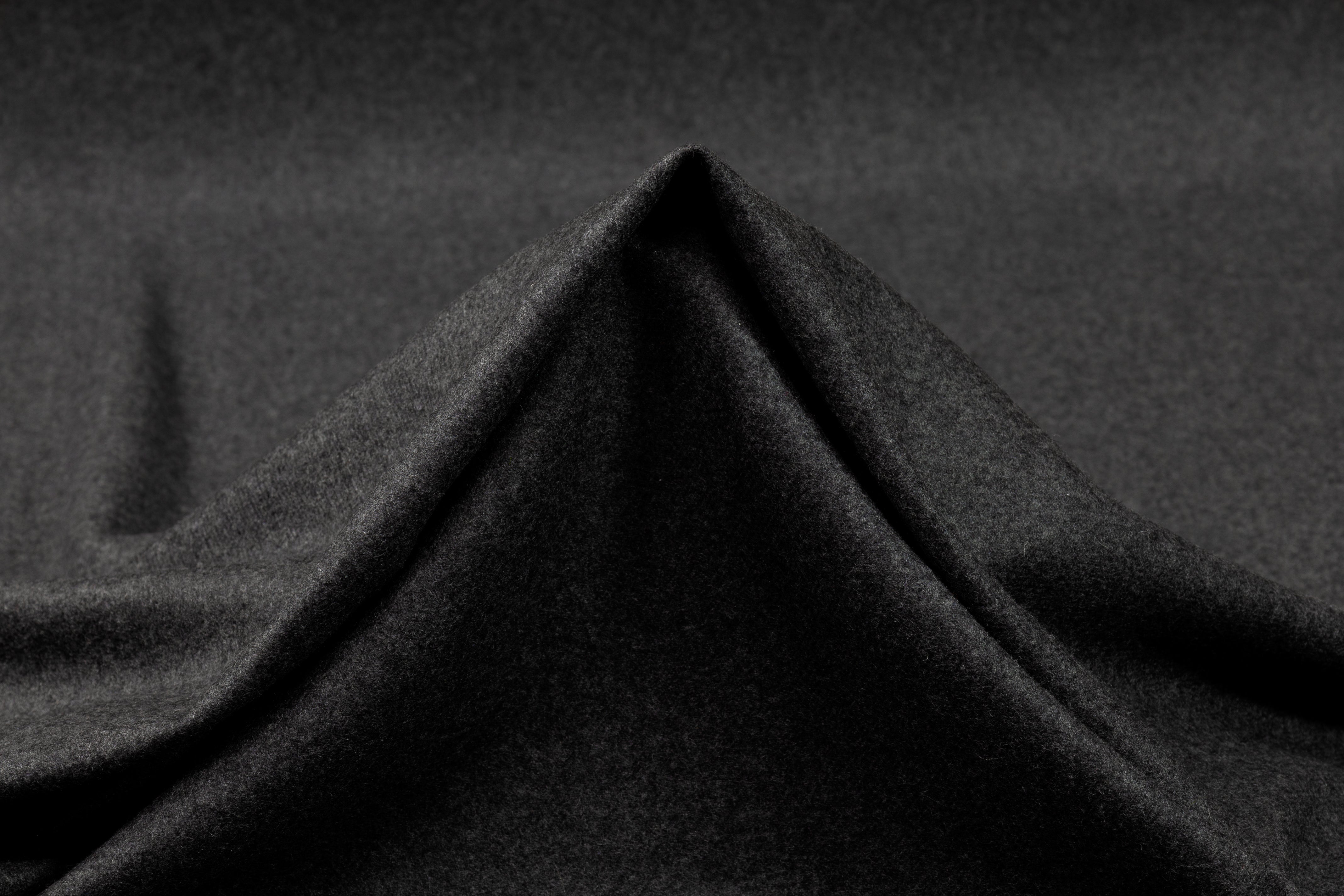 Italian Wool Cashmere Flannel - Charcoal Gray