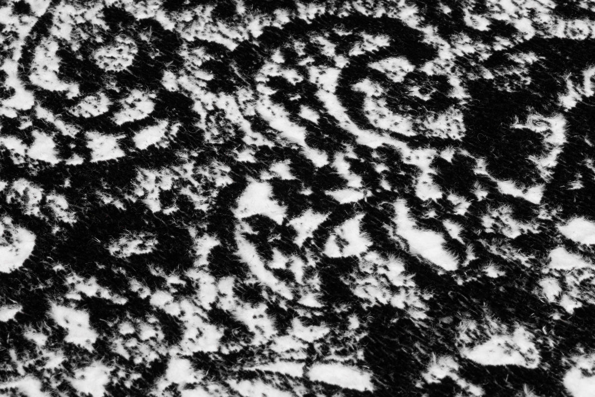Abstract Paisley Viscose Nylon Coating - Black / White