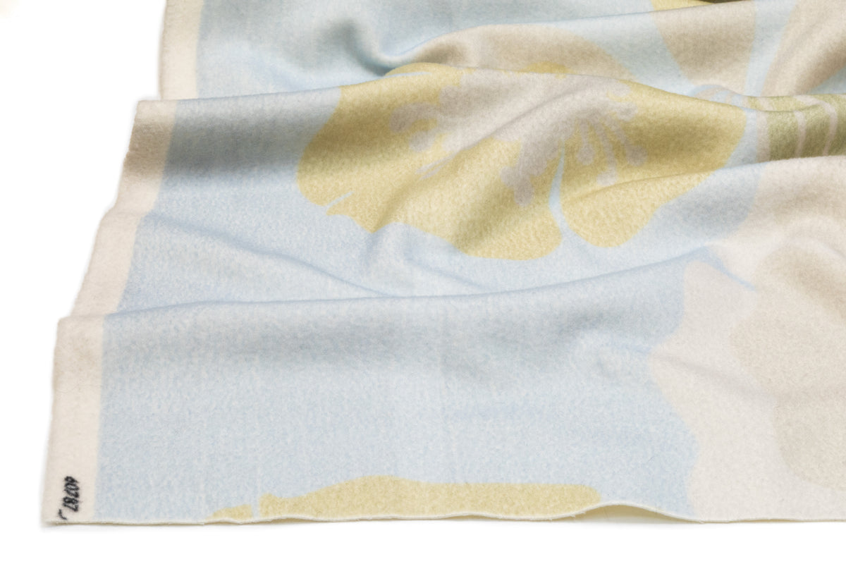 Floral Italian Double Wool Nylon Coating - Blue / Green / Orange