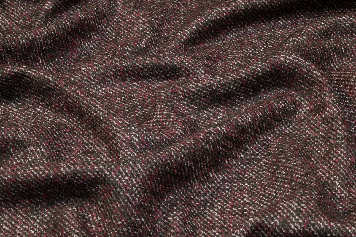 Cerruti - Silk and Wool Tweed Suiting - Wine / Green