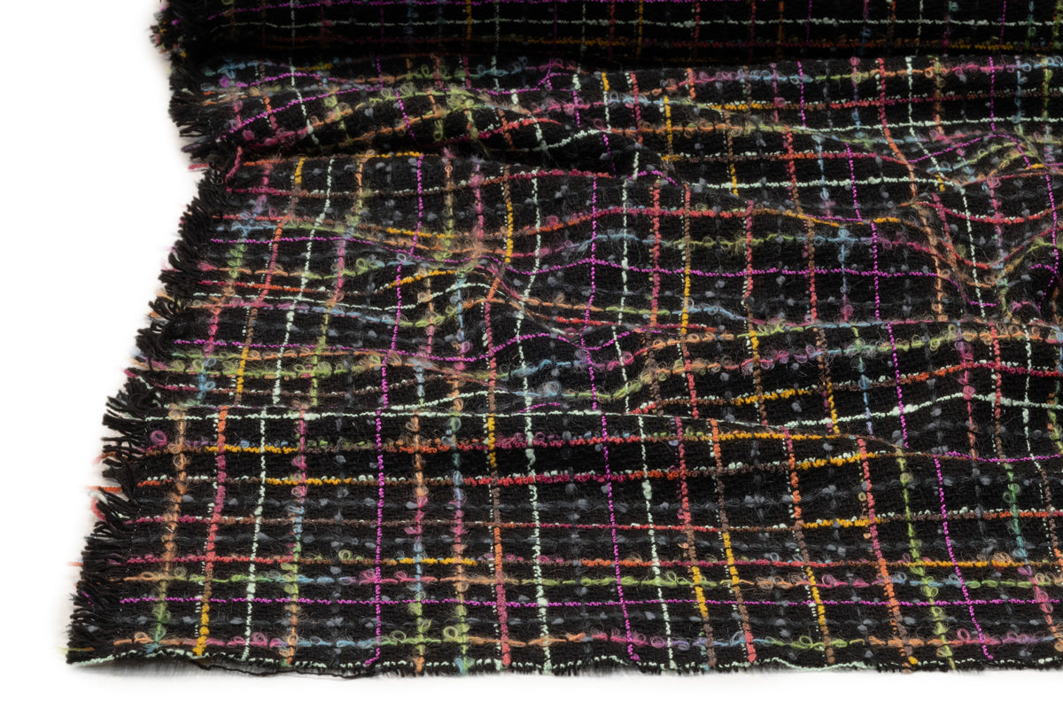 Checked Italian Wool Tweed Boucle - Multicolor