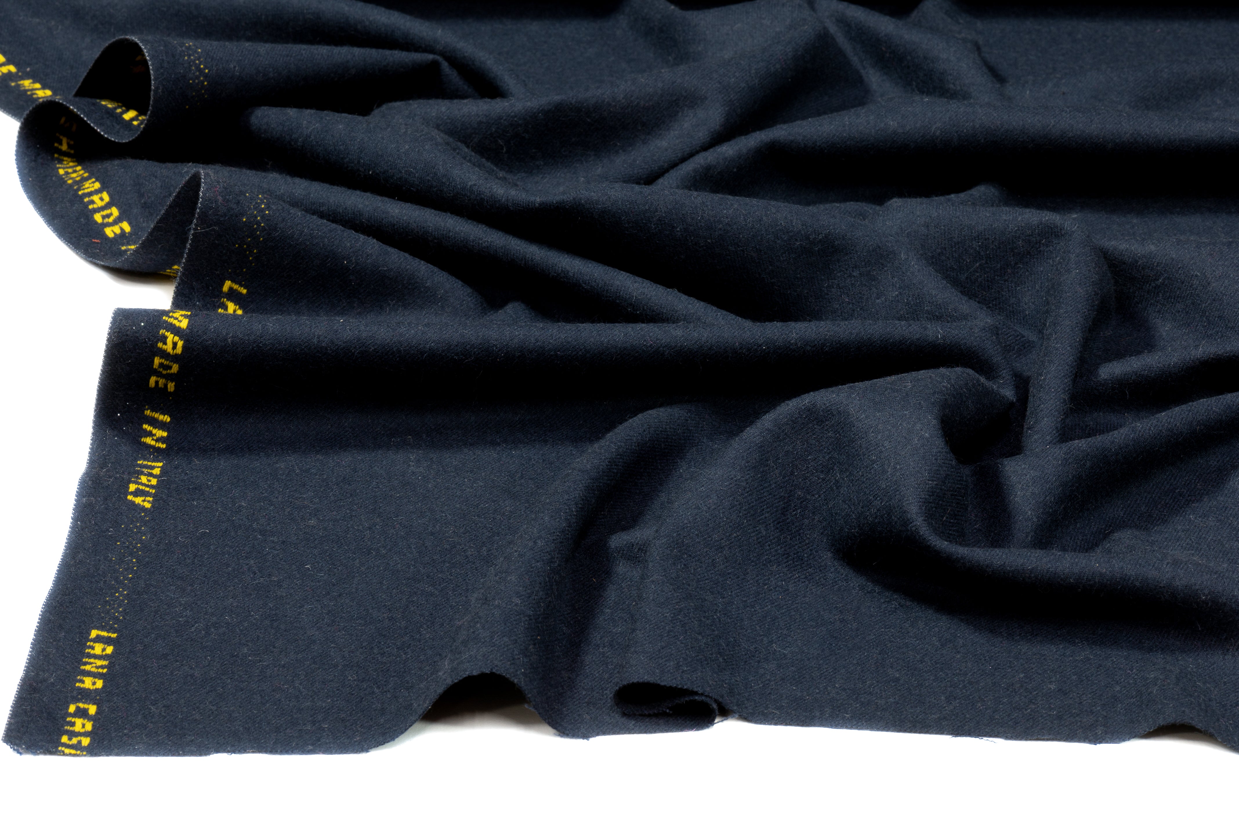 Italian Wool Cashmere Flannel - Navy Blue