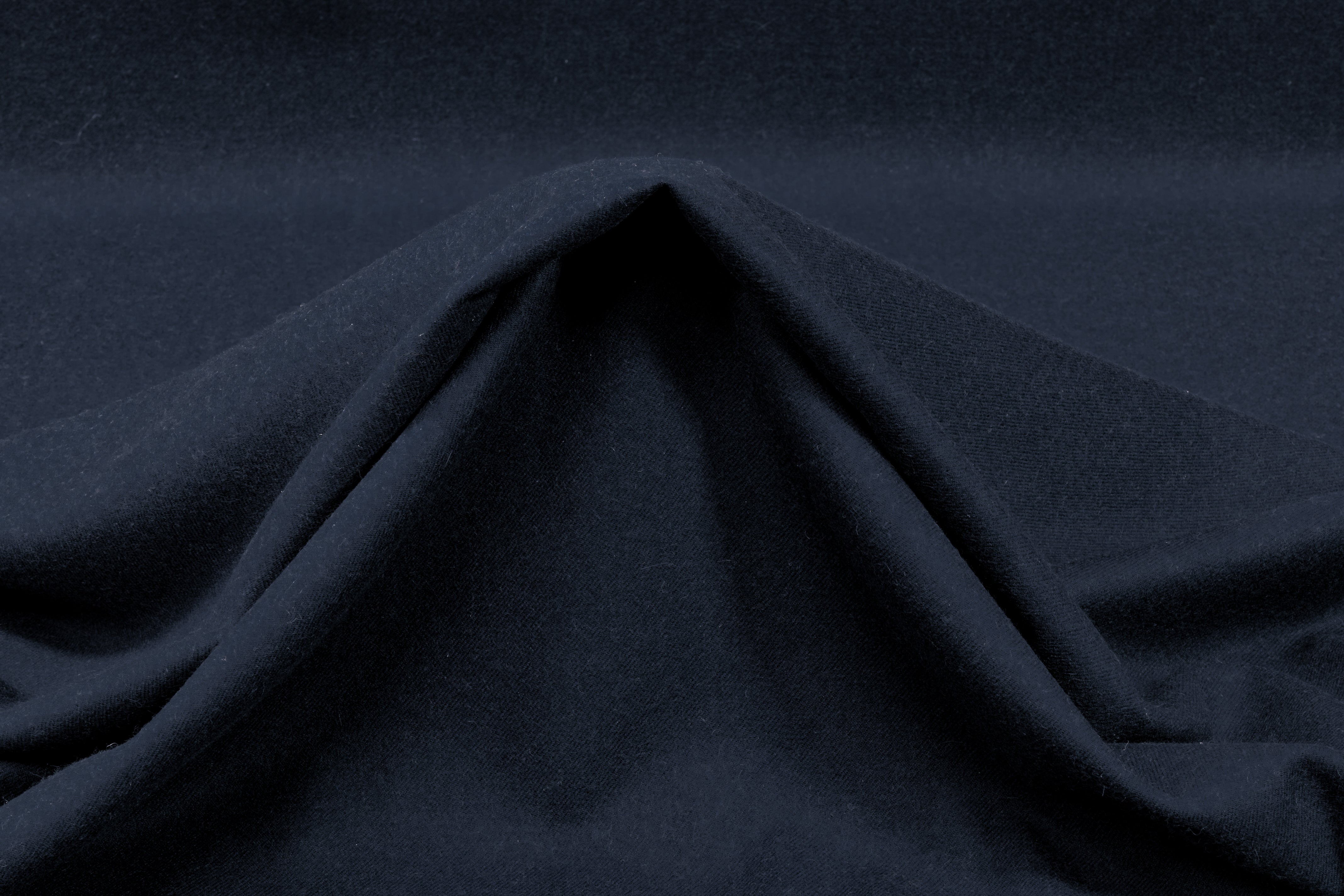 Italian Wool Cashmere Flannel - Navy Blue