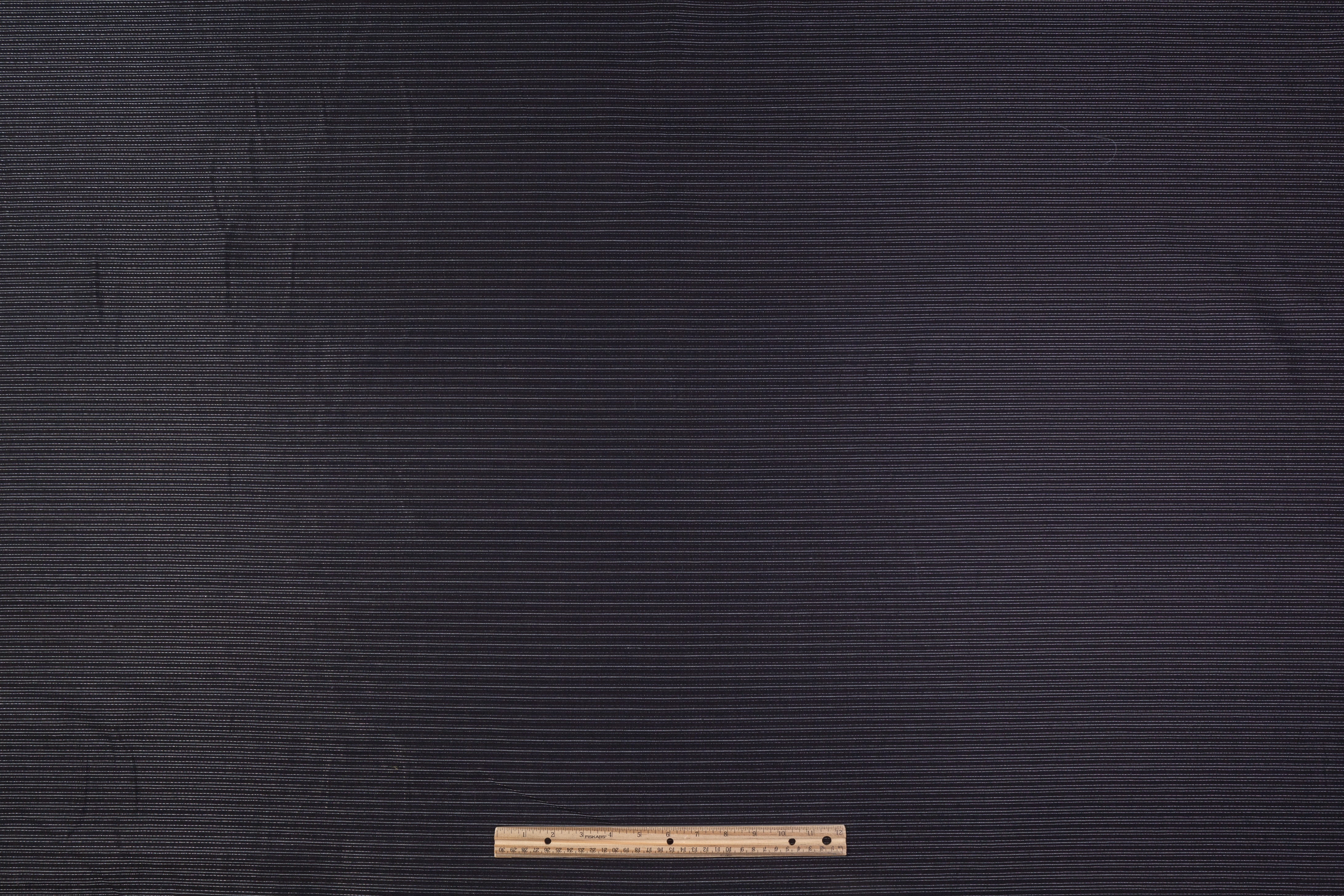 Metallic Striped Italian Cotton Canvas - Black / Silver