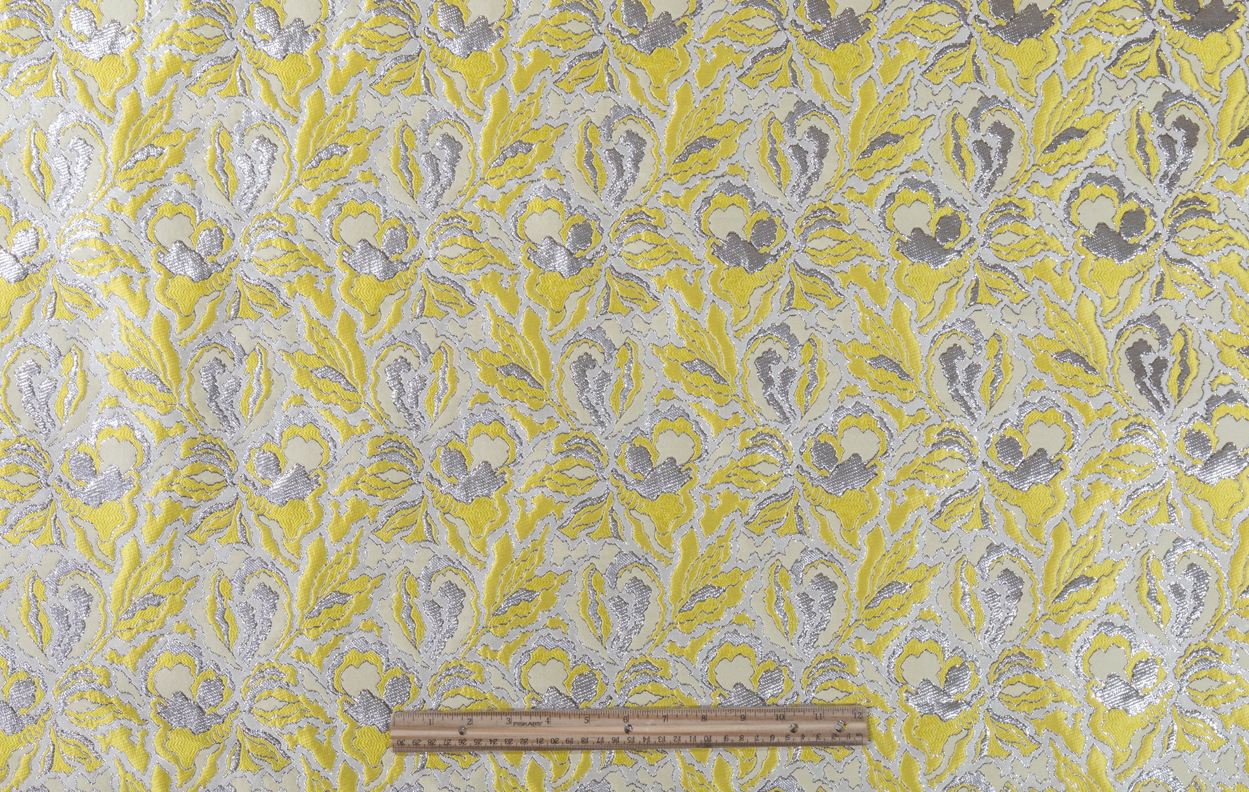 Valentino - Italian Iris Brocade - Yellow / Silver
