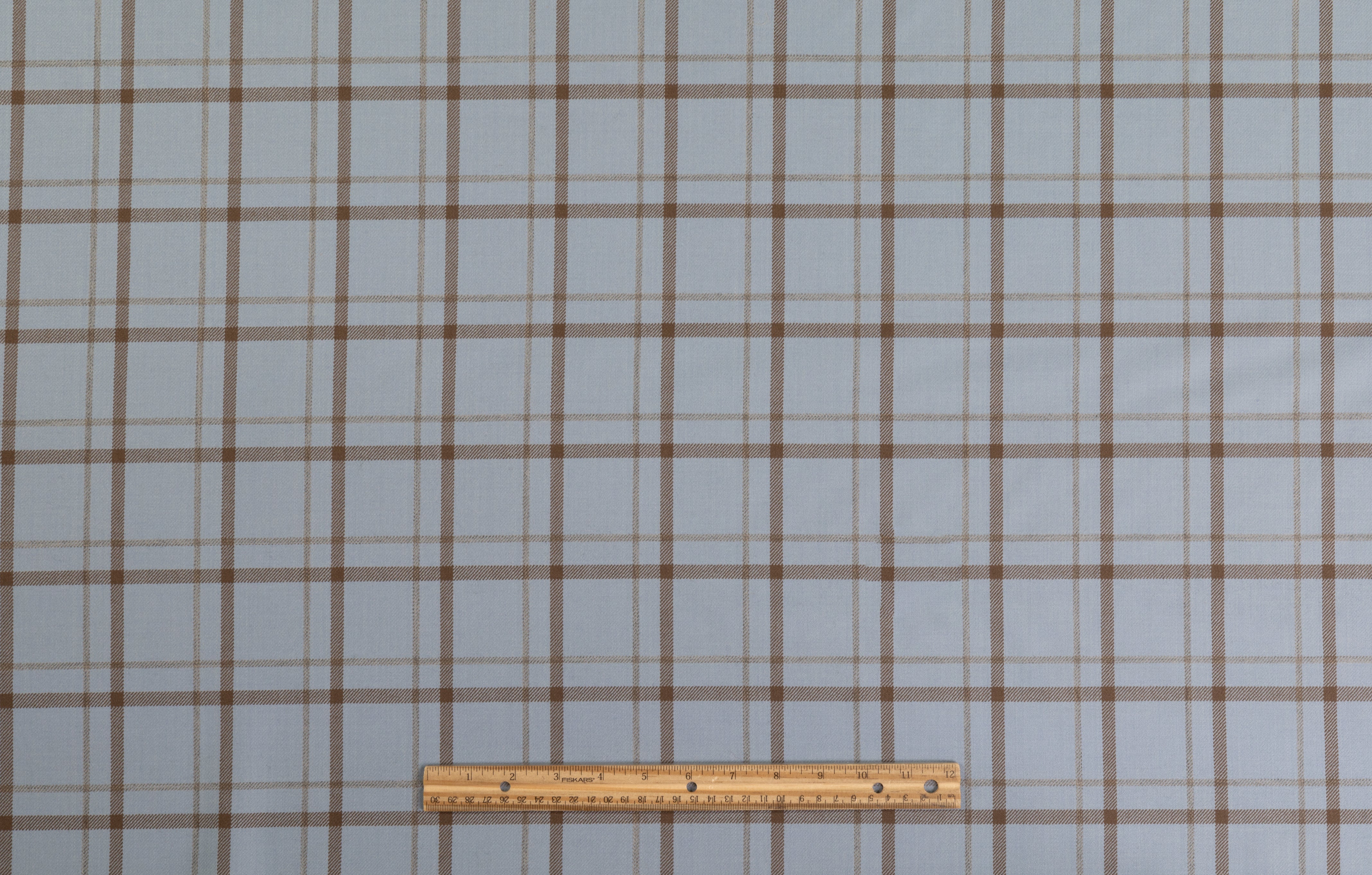 Tartan Italian Wool Suiting - Blue / Brown