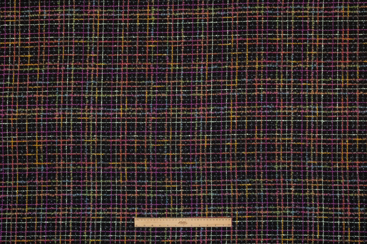 Checked Italian Wool Tweed Boucle - Multicolor