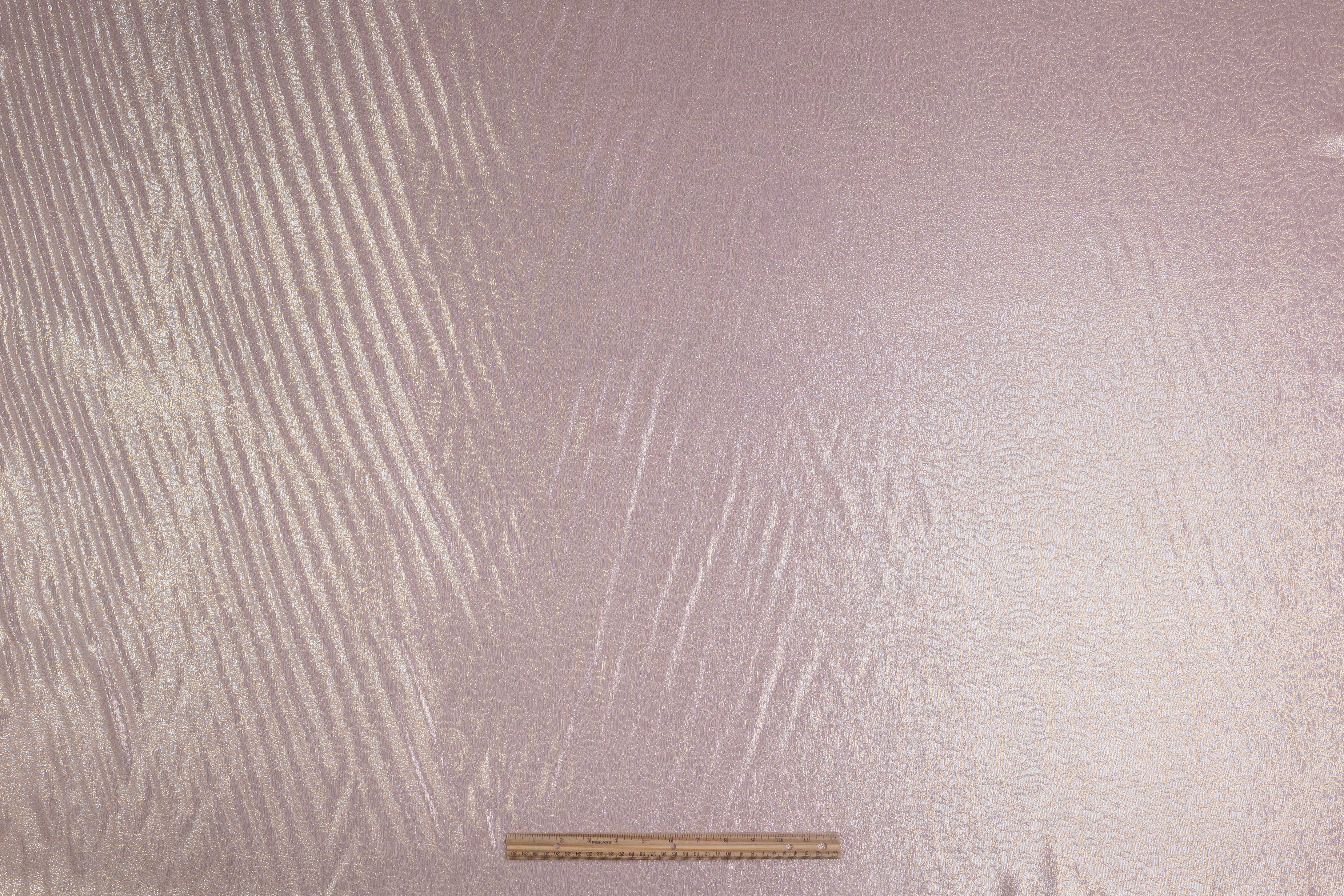 Italian Silk Lamé Jacquard - Pink / Gold / Silver