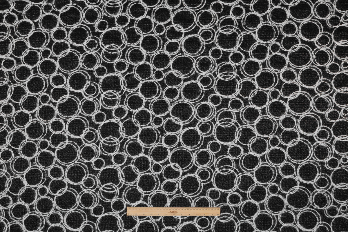 Geometric Metallic Wool Blend Tweed Boucle - Black / White