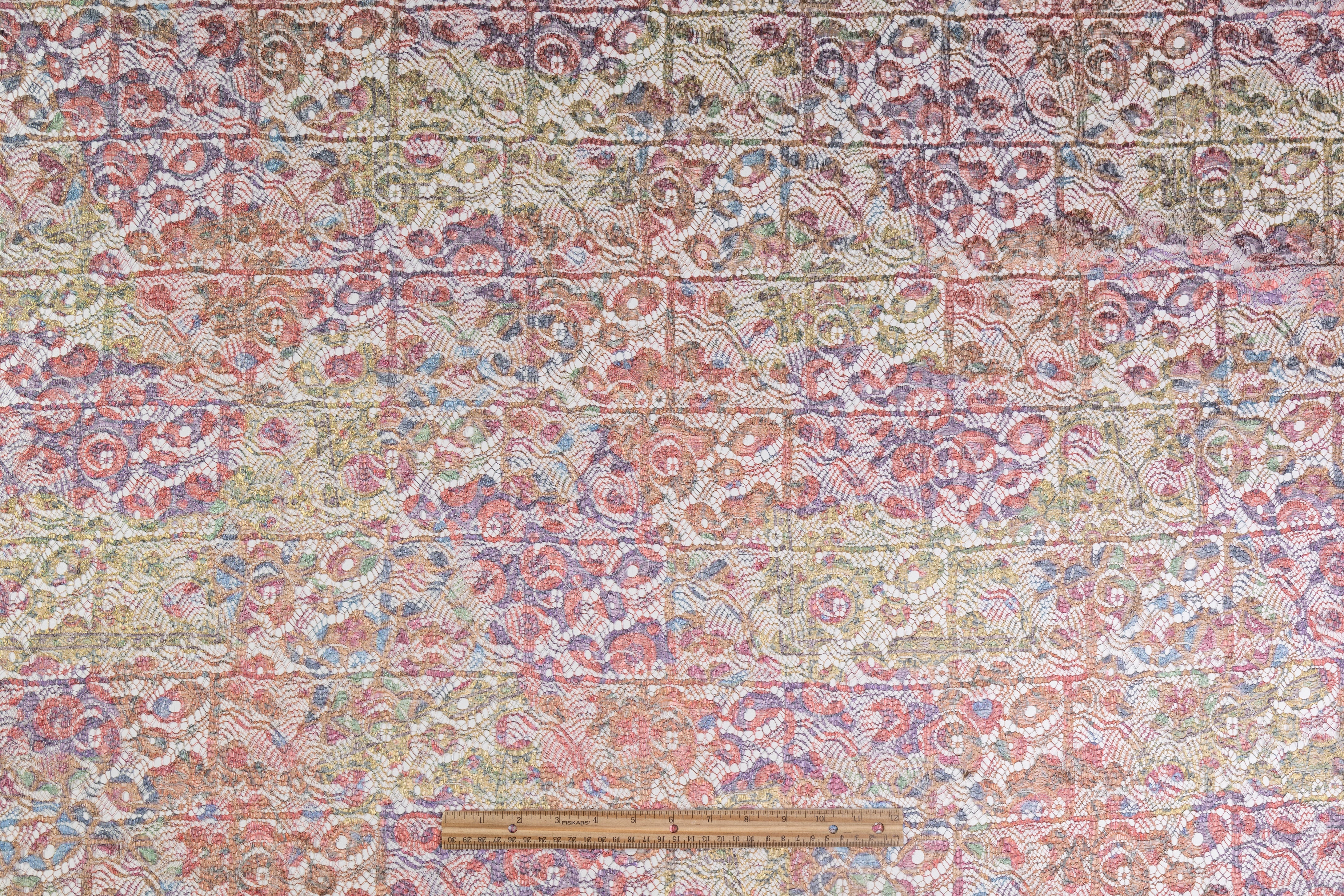 Solstiss - Metallic Printed French Lace - Multicolor