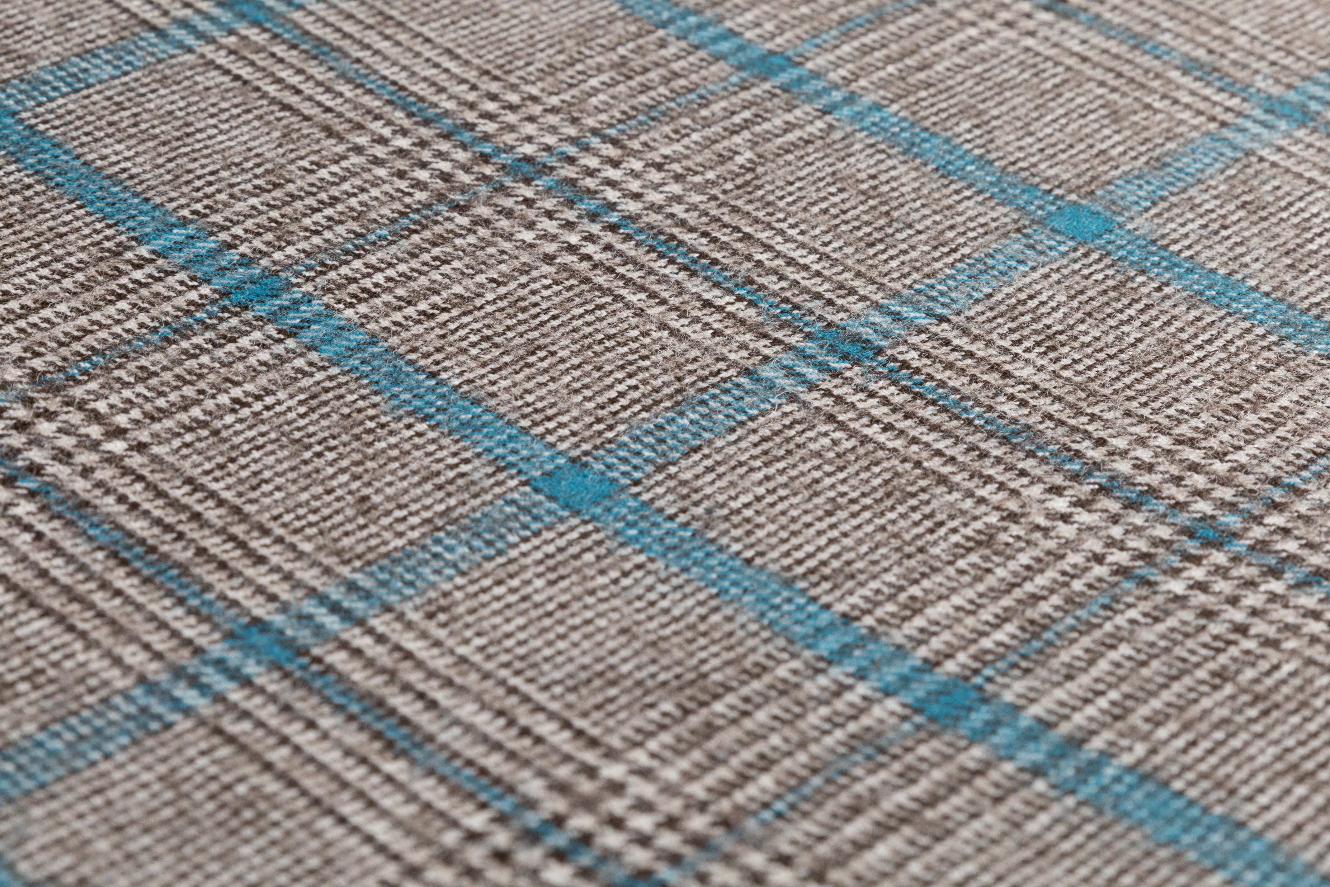 Carnet - Checked Italian Wool Suiting - Blue / Gray / Brown