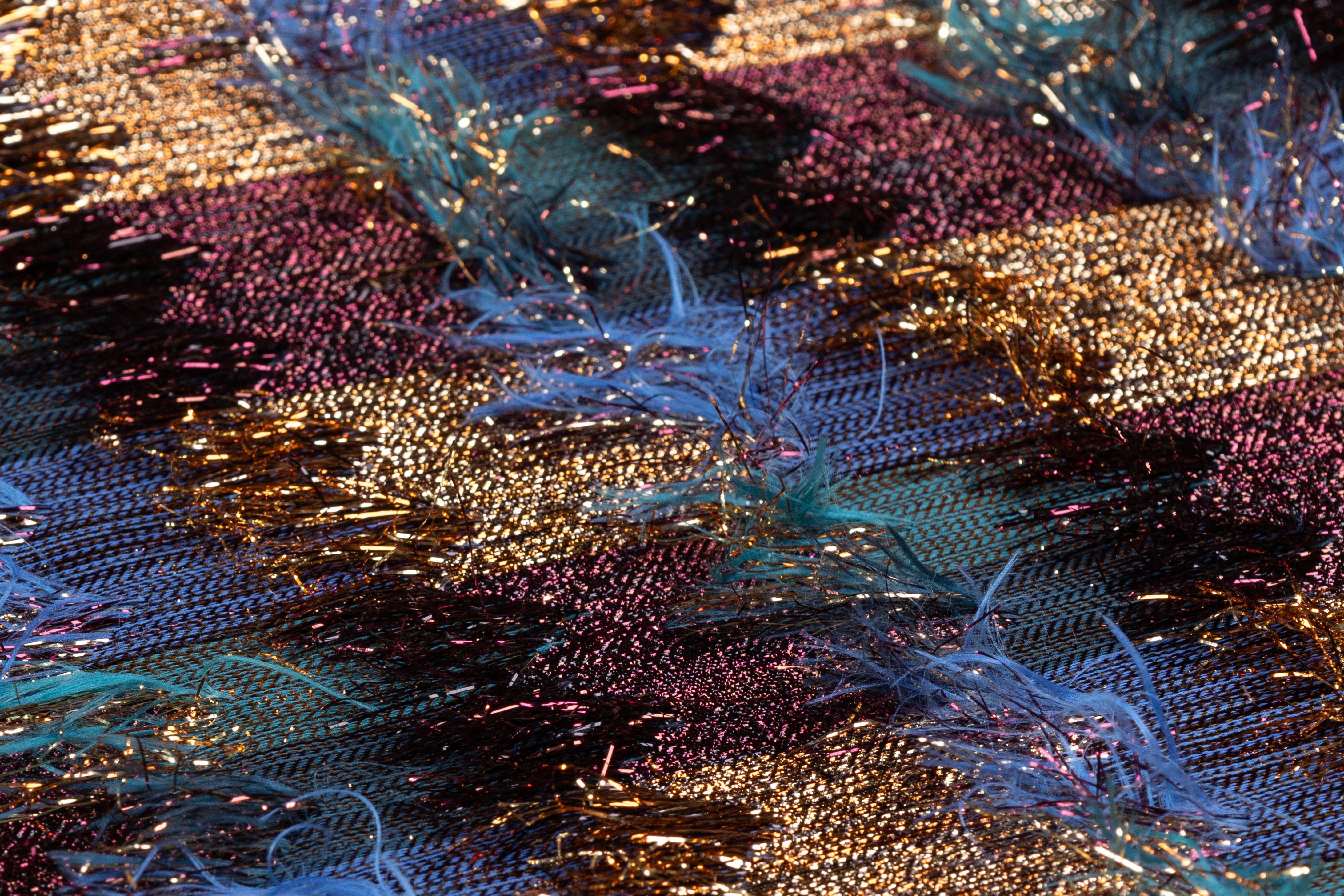 Fringed Metallic Silk Blend Brocade - Multicolor