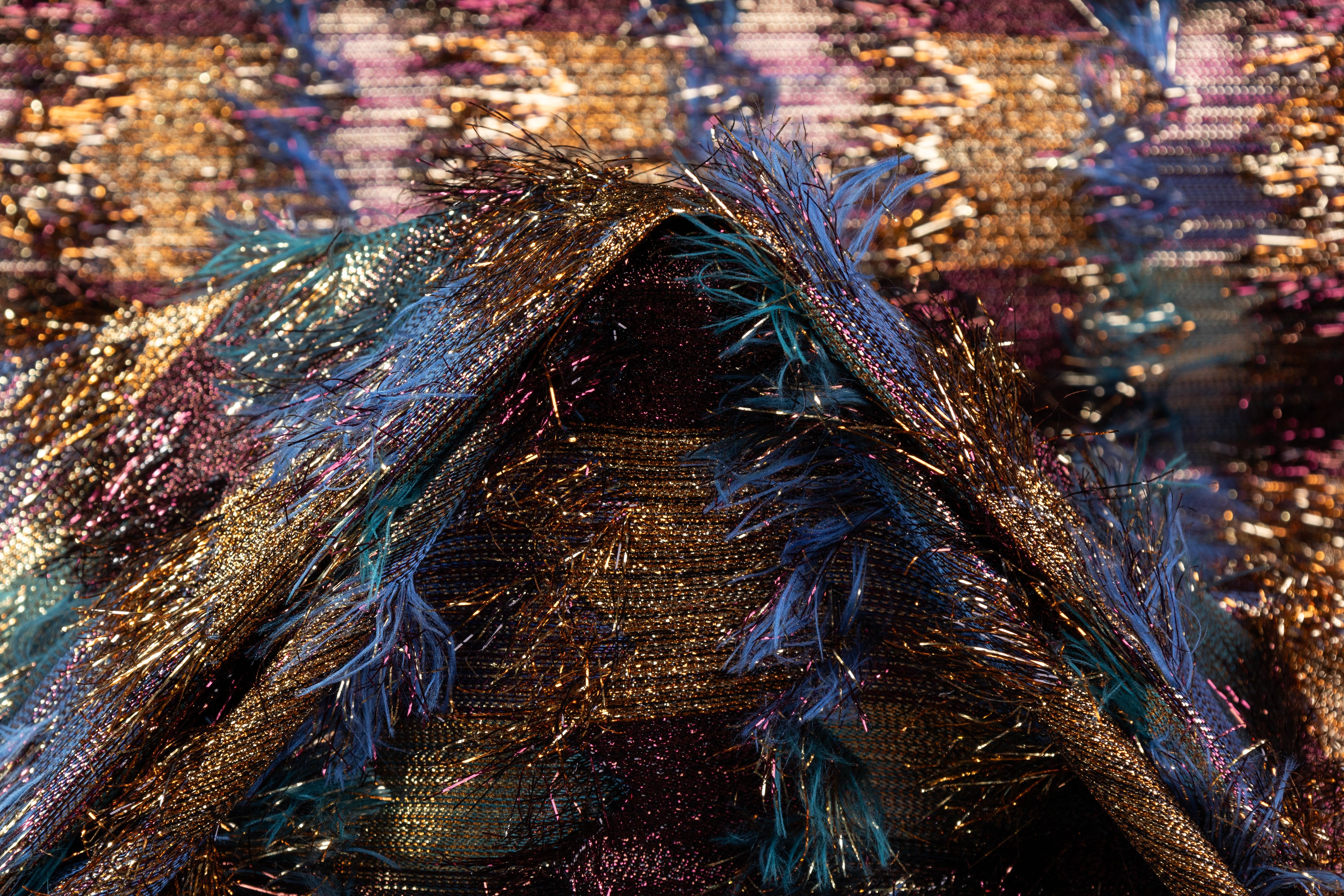 Fringed Metallic Silk Blend Brocade - Multicolor