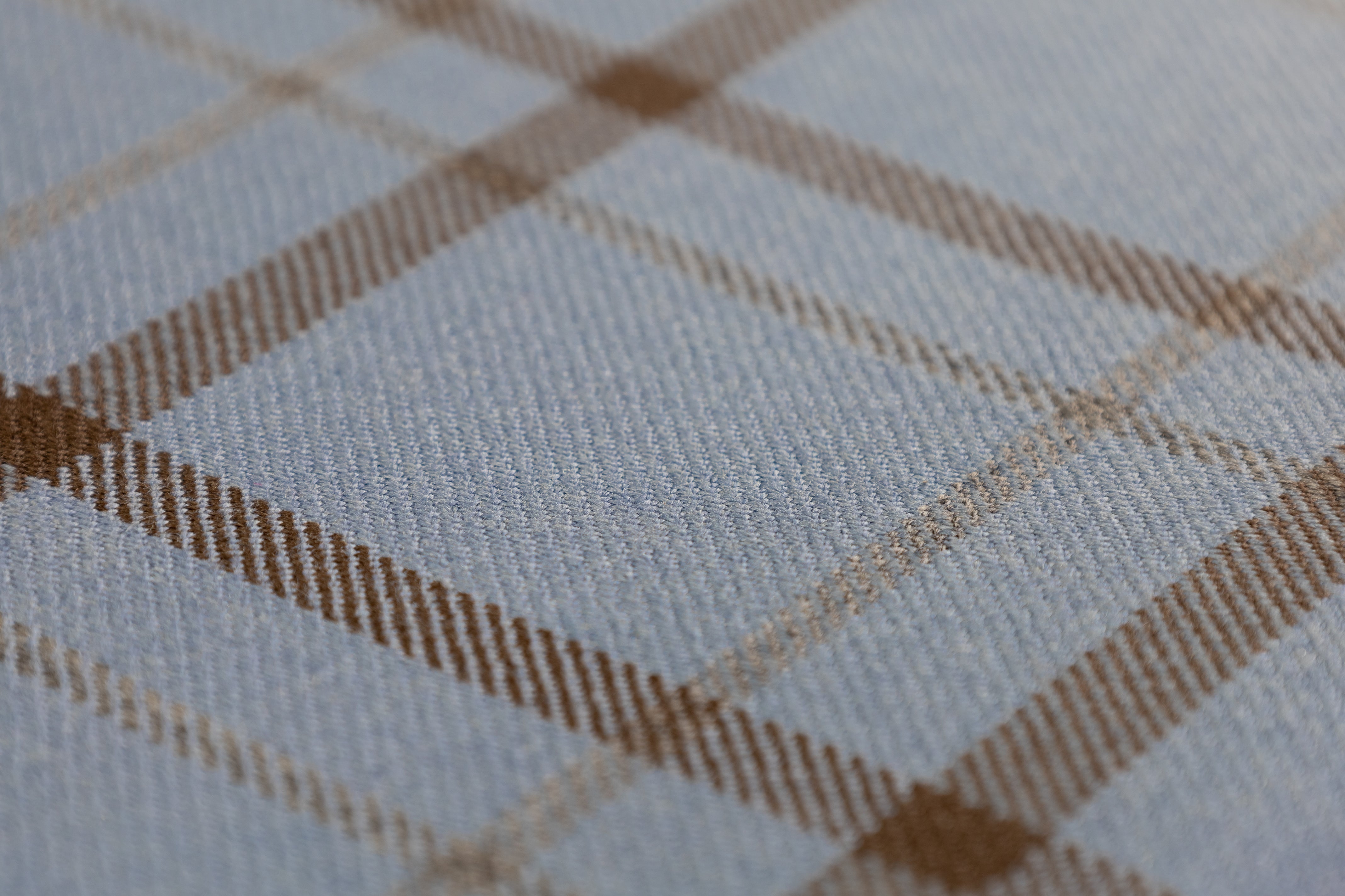 Tartan Italian Wool Suiting - Blue / Brown