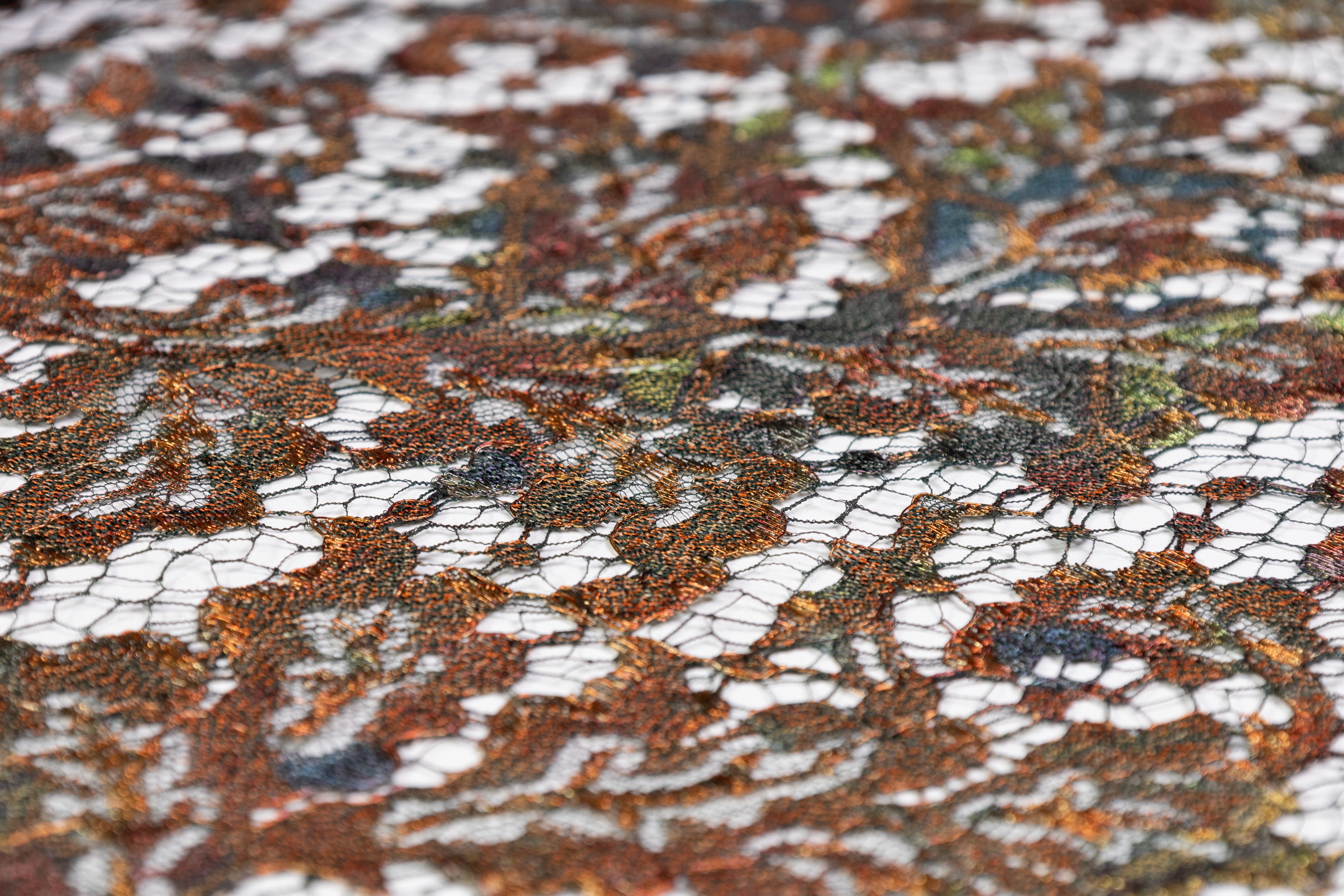 Solstiss - Metallic Printed French Lace - Copper Patina